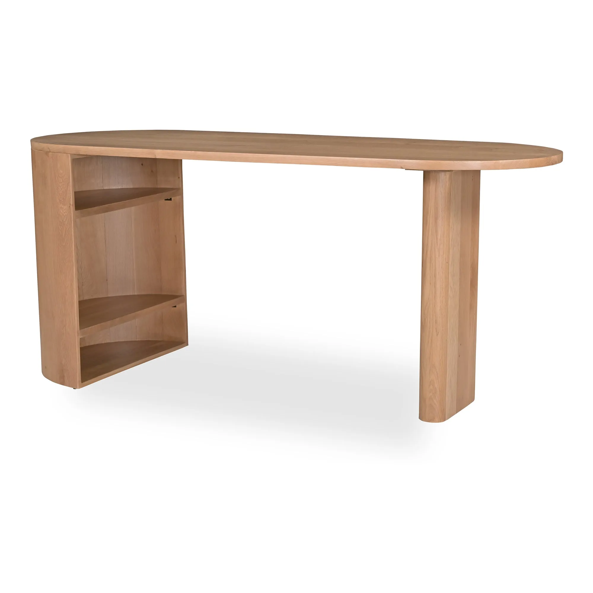 Sleek Contour Oak Workstation