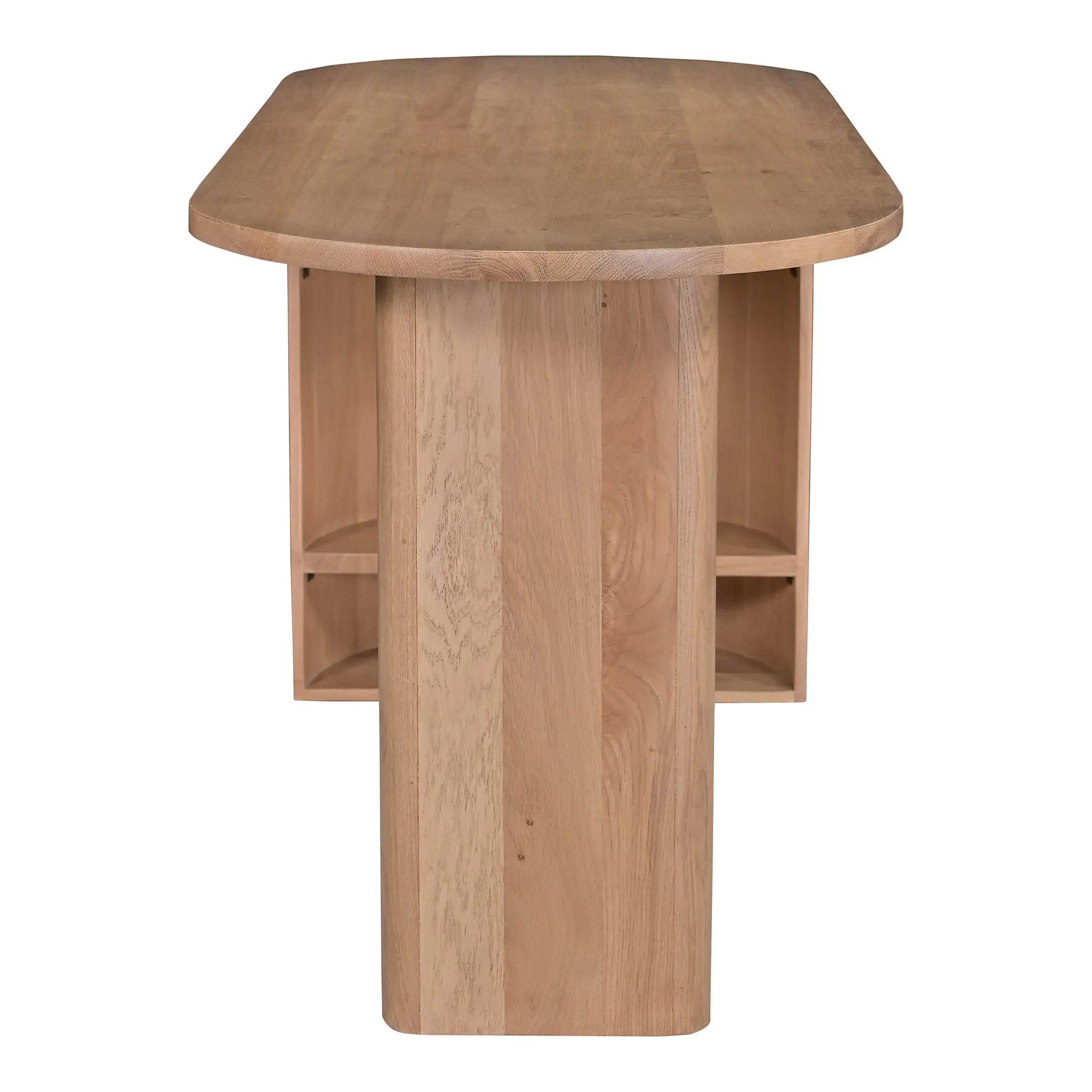 Sleek Contour Oak Workstation