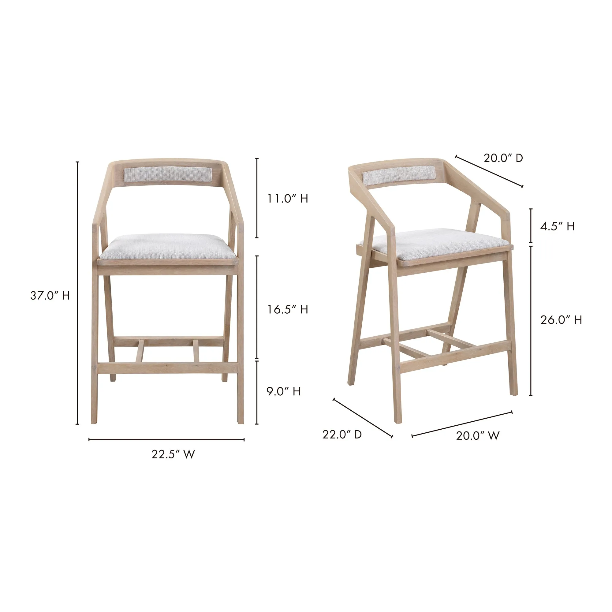 Sleek Mid-Century Counter Stool - Modern Comfort in a Minimalist Design