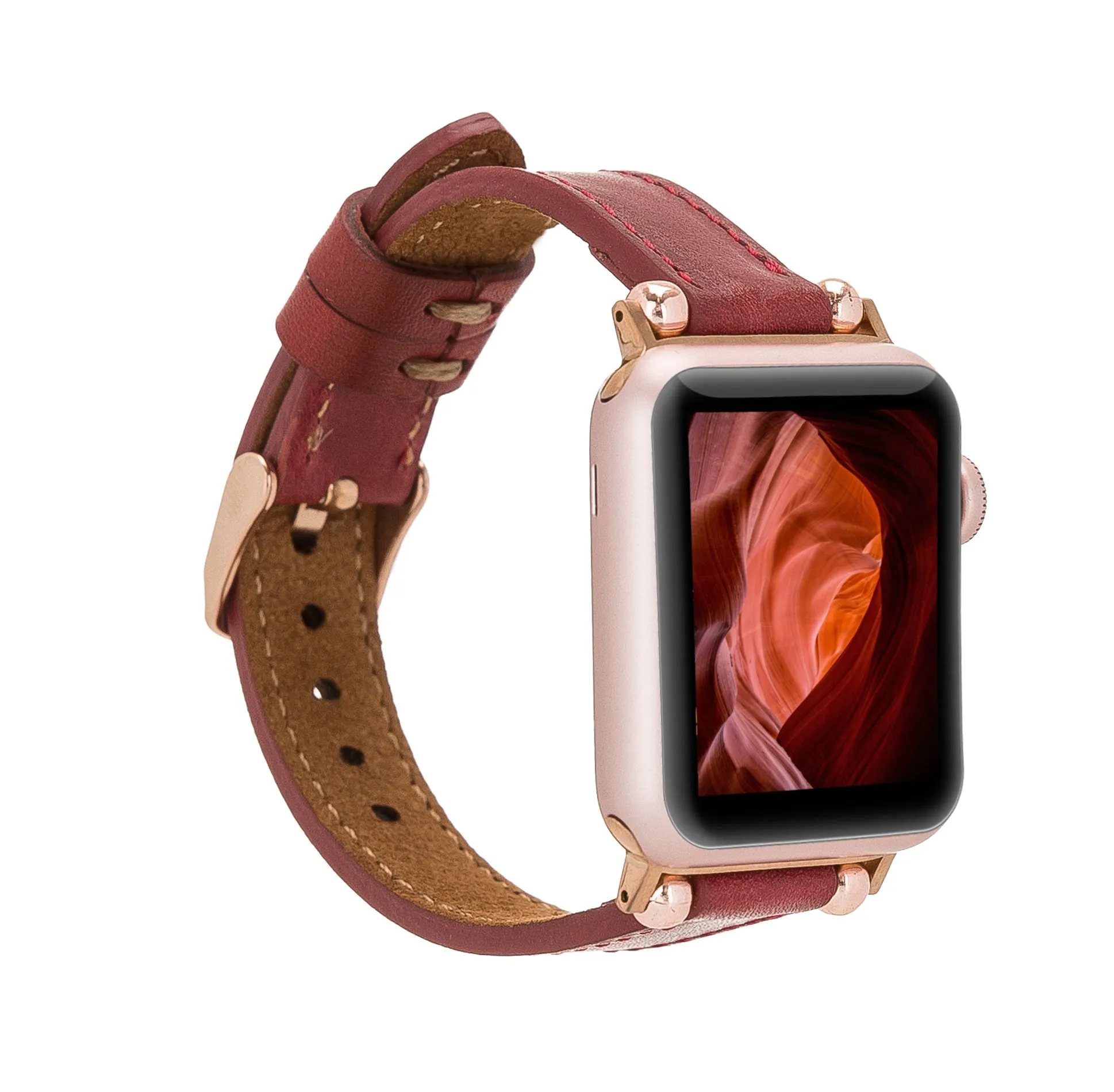 Slim Leather Fitbit Versa Watch Band with Trok