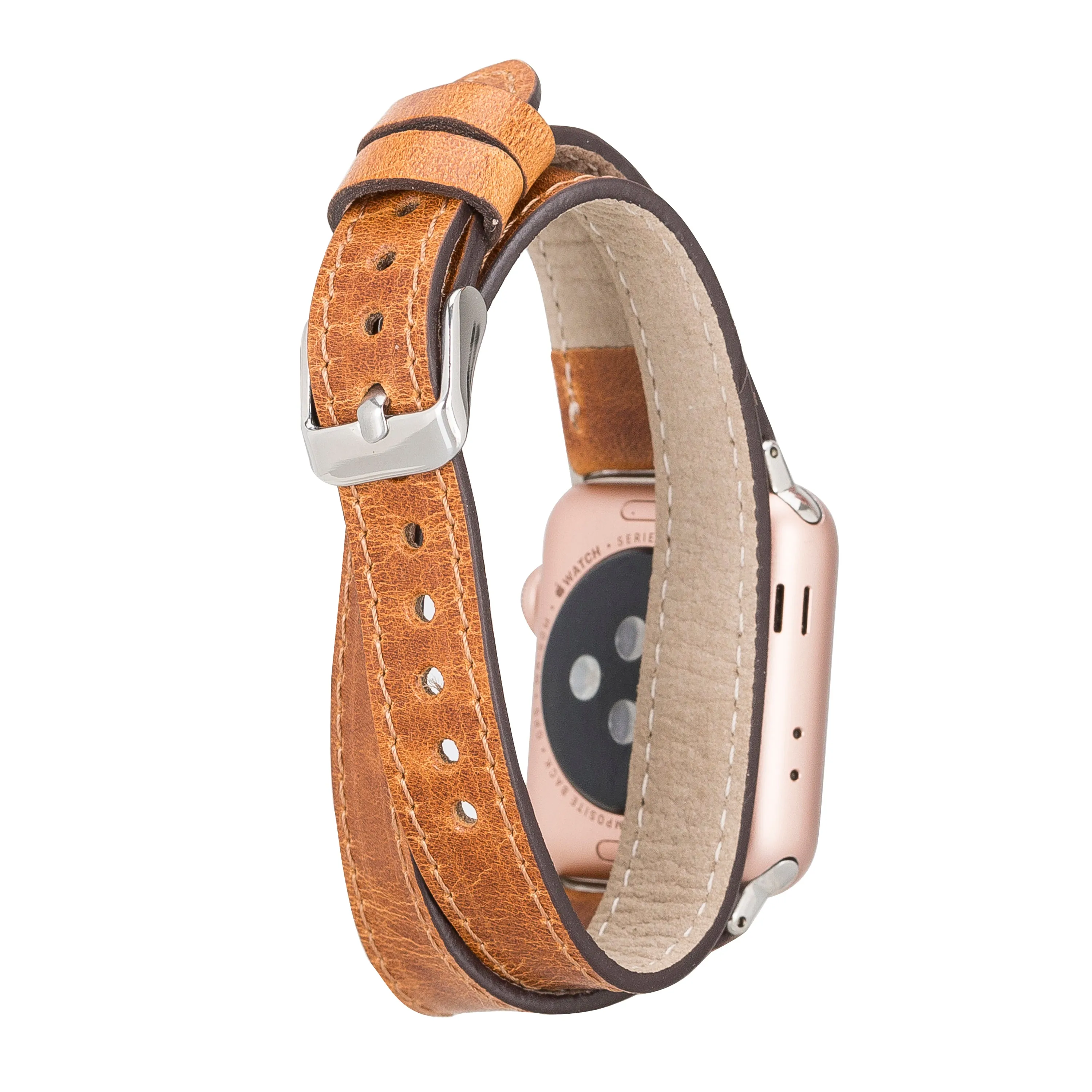 Slim Leather Fitbit Versa Watch Band with Trok