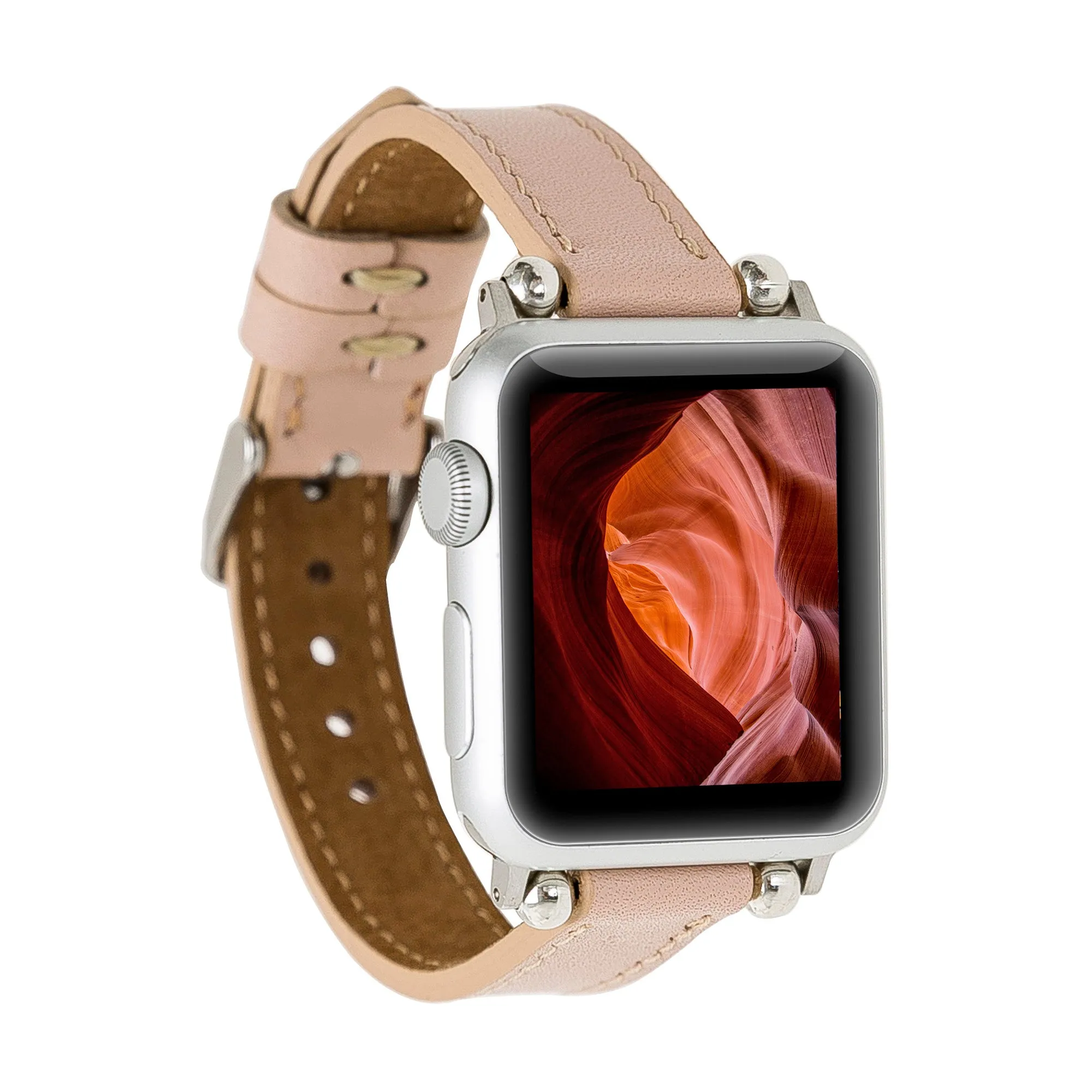 Slim Leather Fitbit Versa Watch Band with Trok