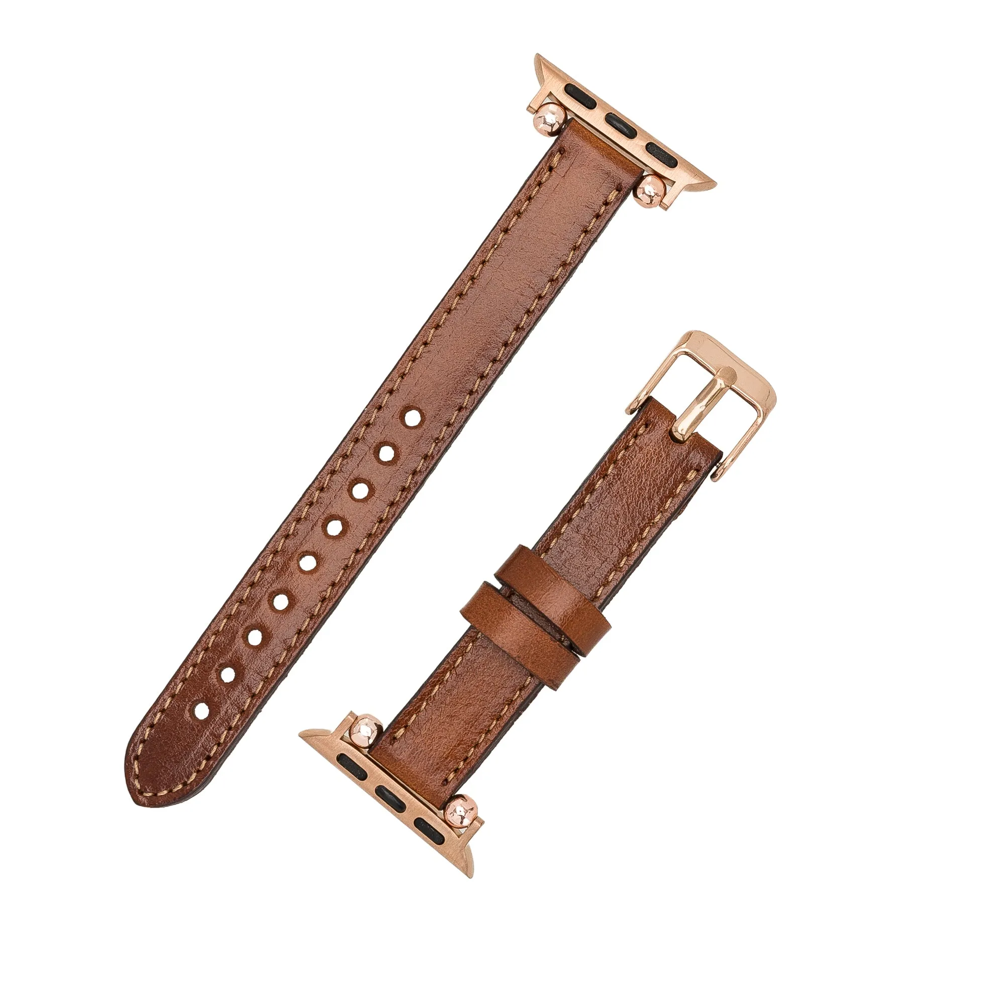 Slim Leather Fitbit Versa Watch Band with Trok