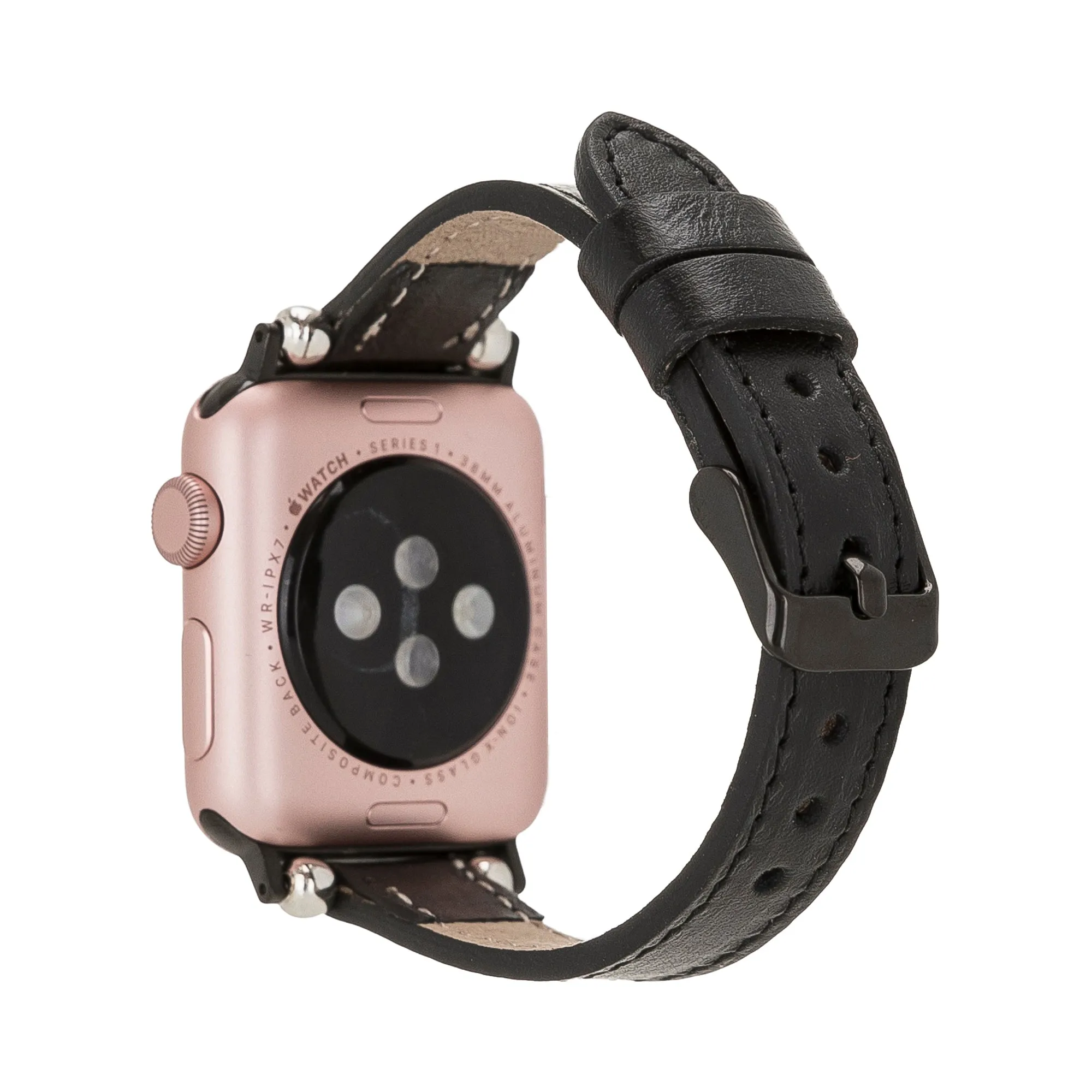 Slim Leather Fitbit Versa Watch Band with Trok