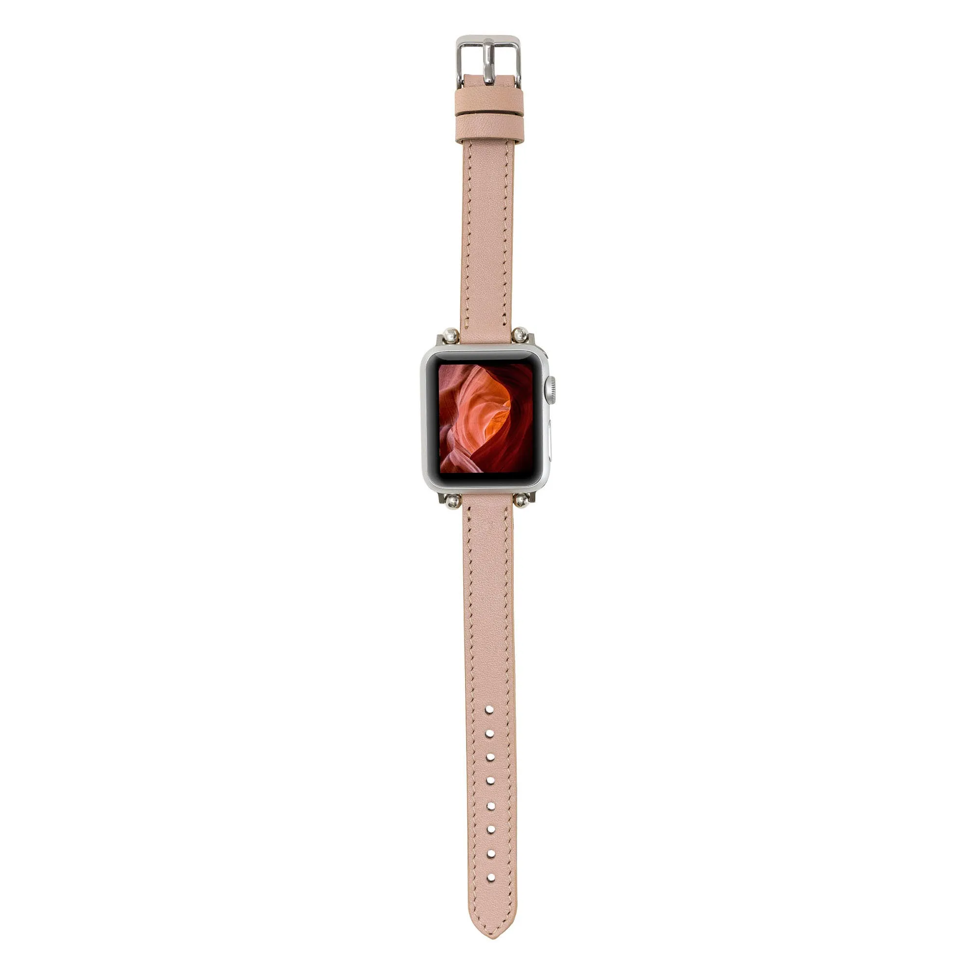 Slim Leather Fitbit Versa Watch Band with Trok