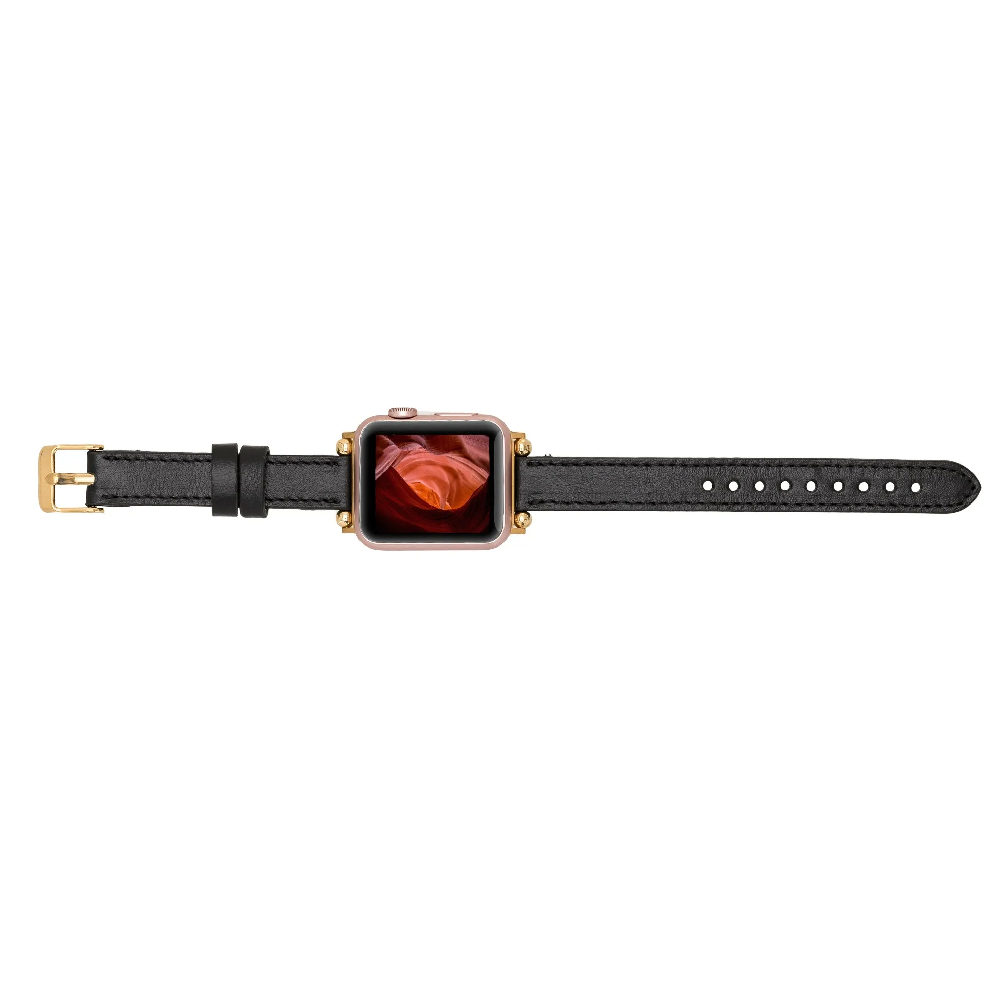 Slim Leather Fitbit Versa Watch Band with Trok