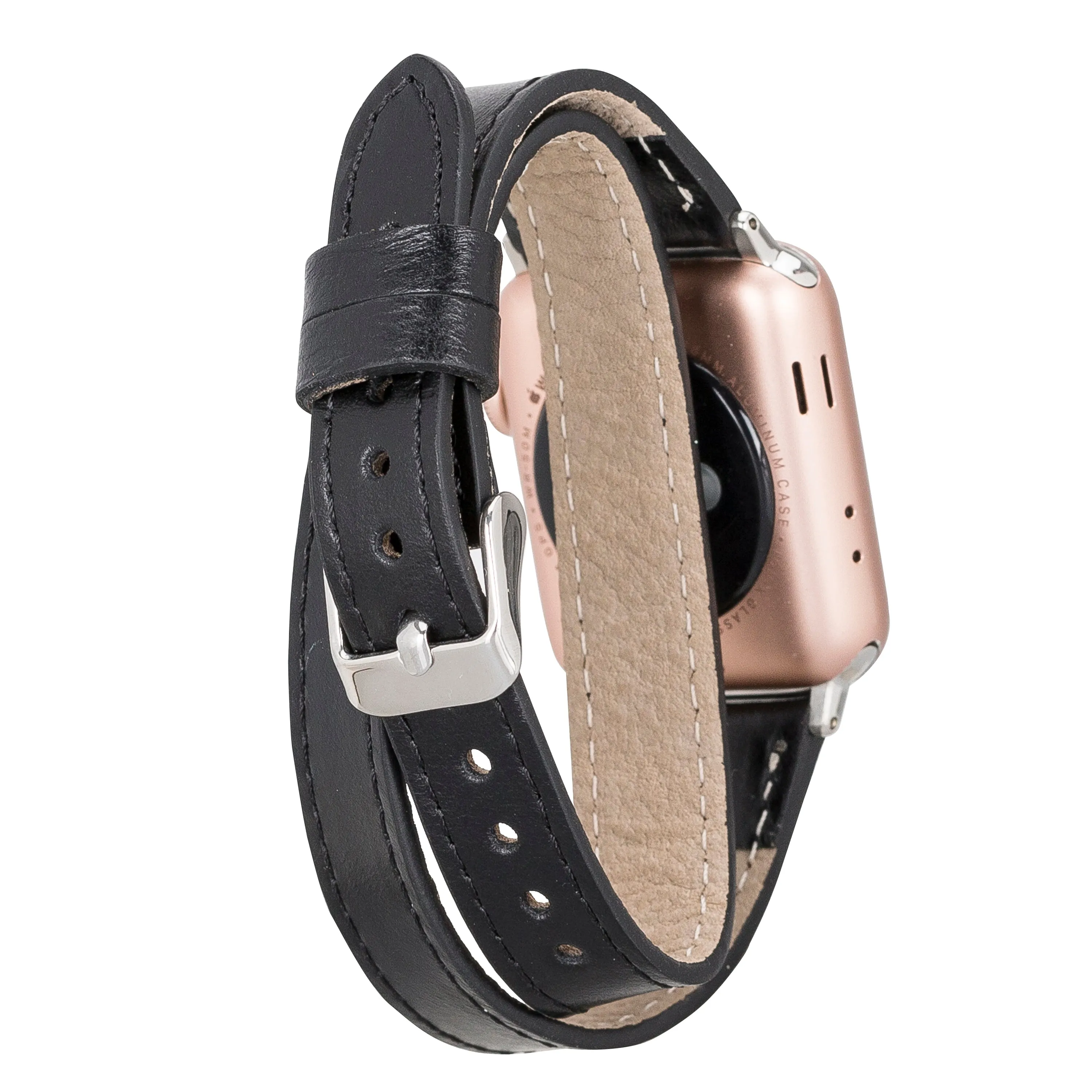 Slim Leather Fitbit Versa Watch Band with Trok