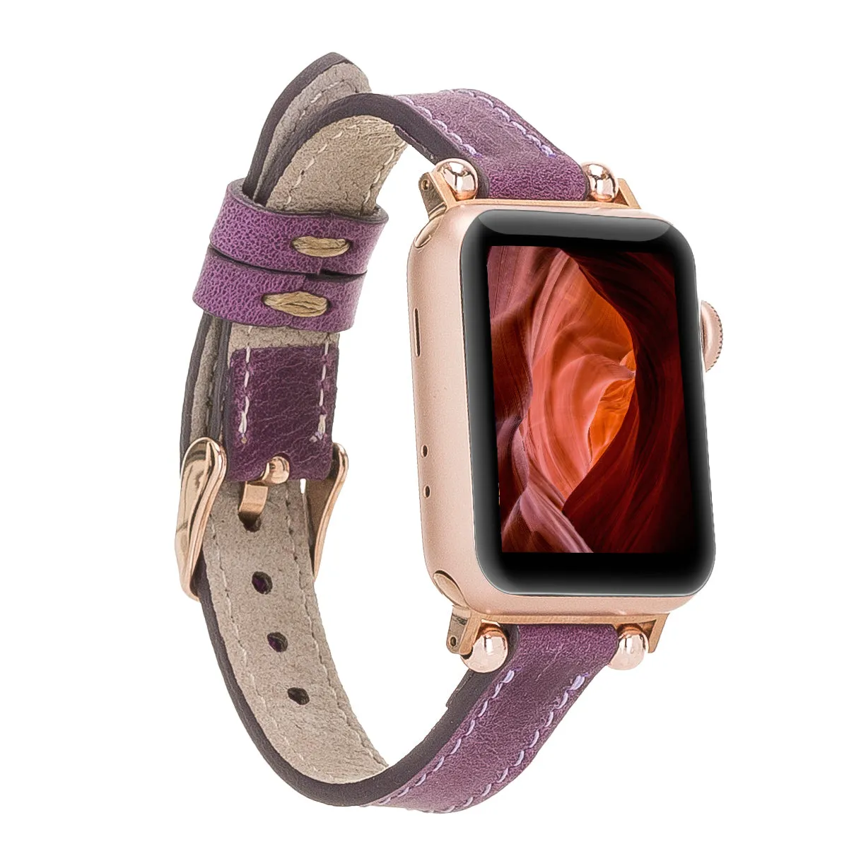 Slim Leather Fitbit Versa Watch Band with Trok