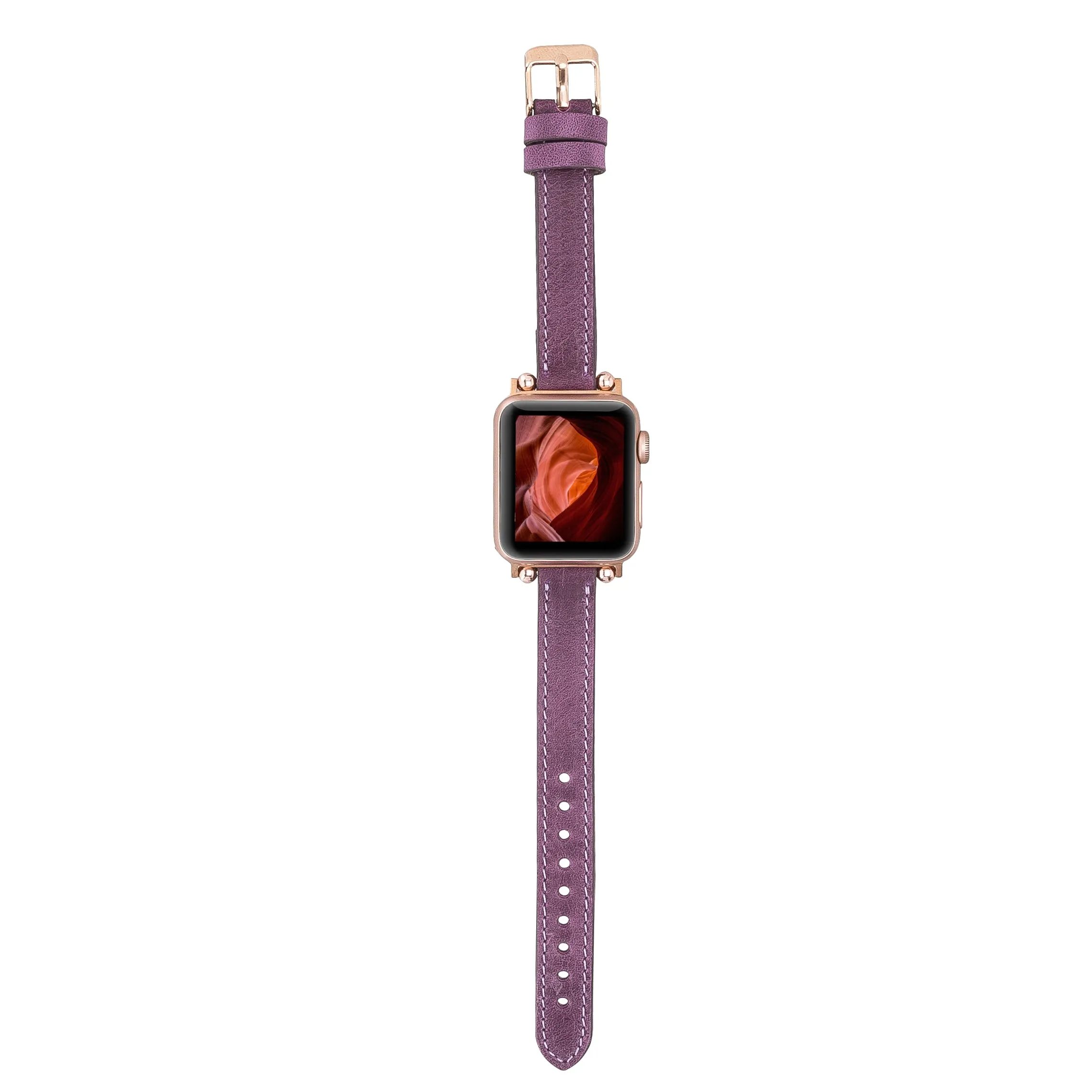 Slim Leather Fitbit Versa Watch Band with Trok