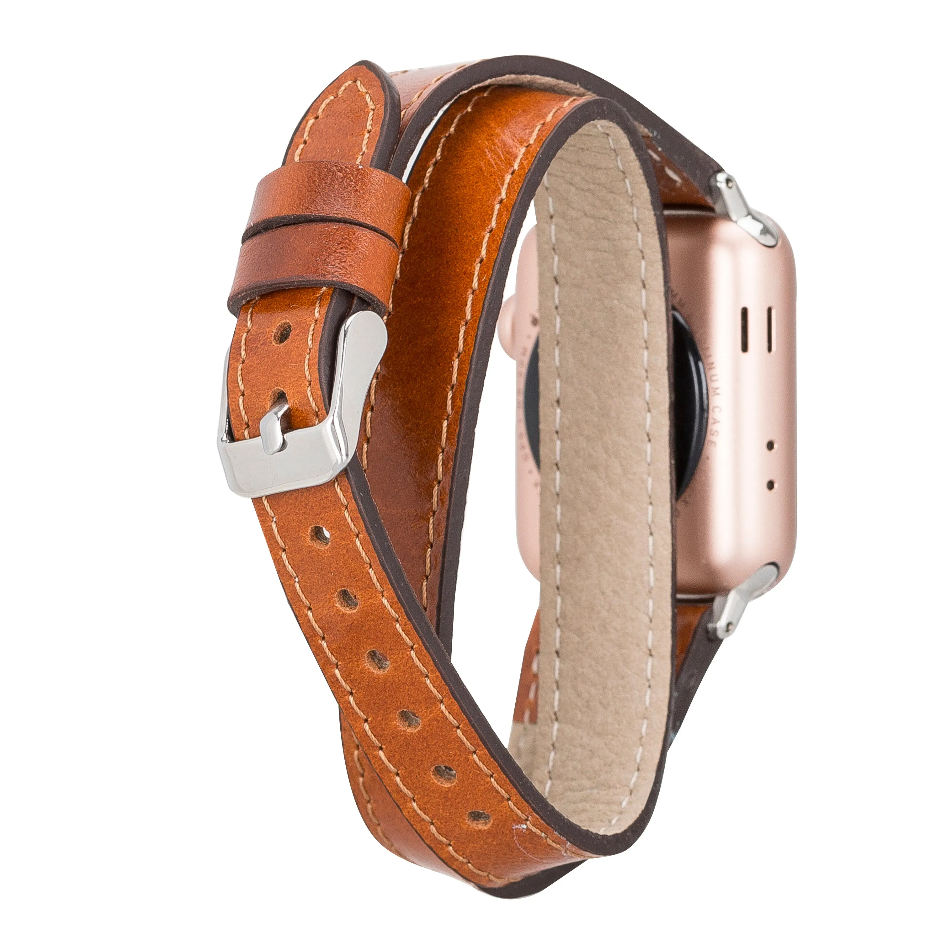 Slim Leather Fitbit Versa Watch Band with Trok