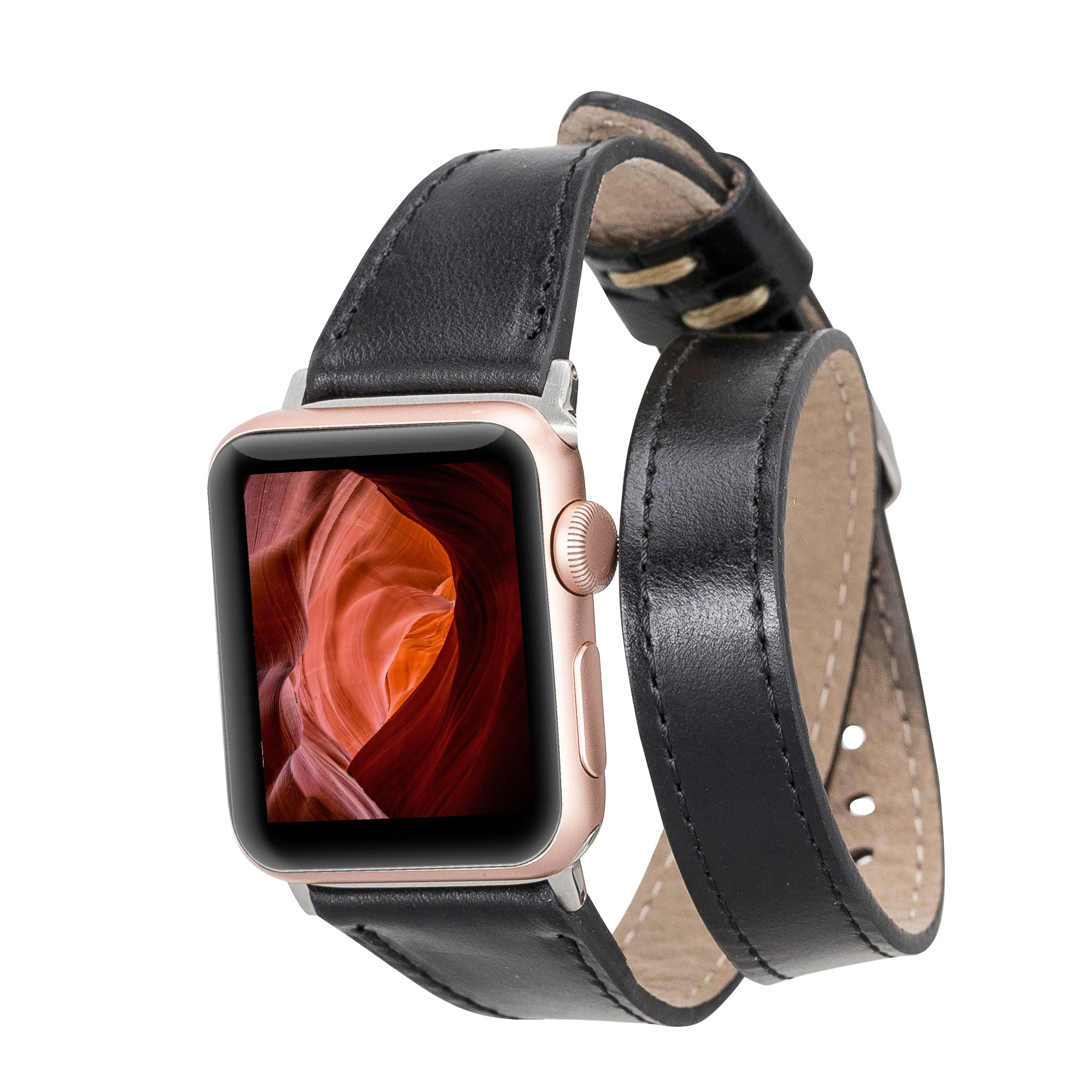 Slim Leather Fitbit Versa Watch Band with Trok