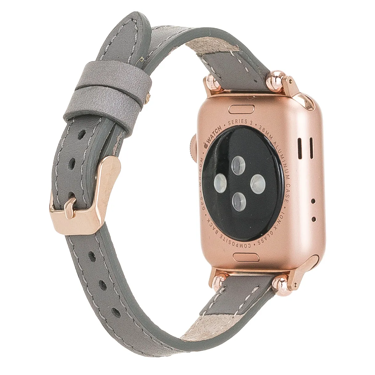 Slim Leather Fitbit Versa Watch Band with Trok