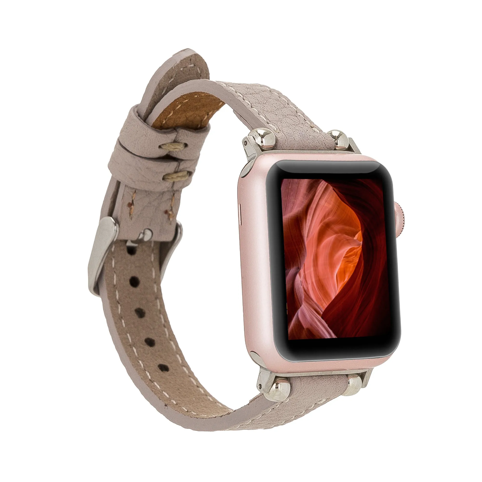 Slim Leather Fitbit Versa Watch Band with Trok