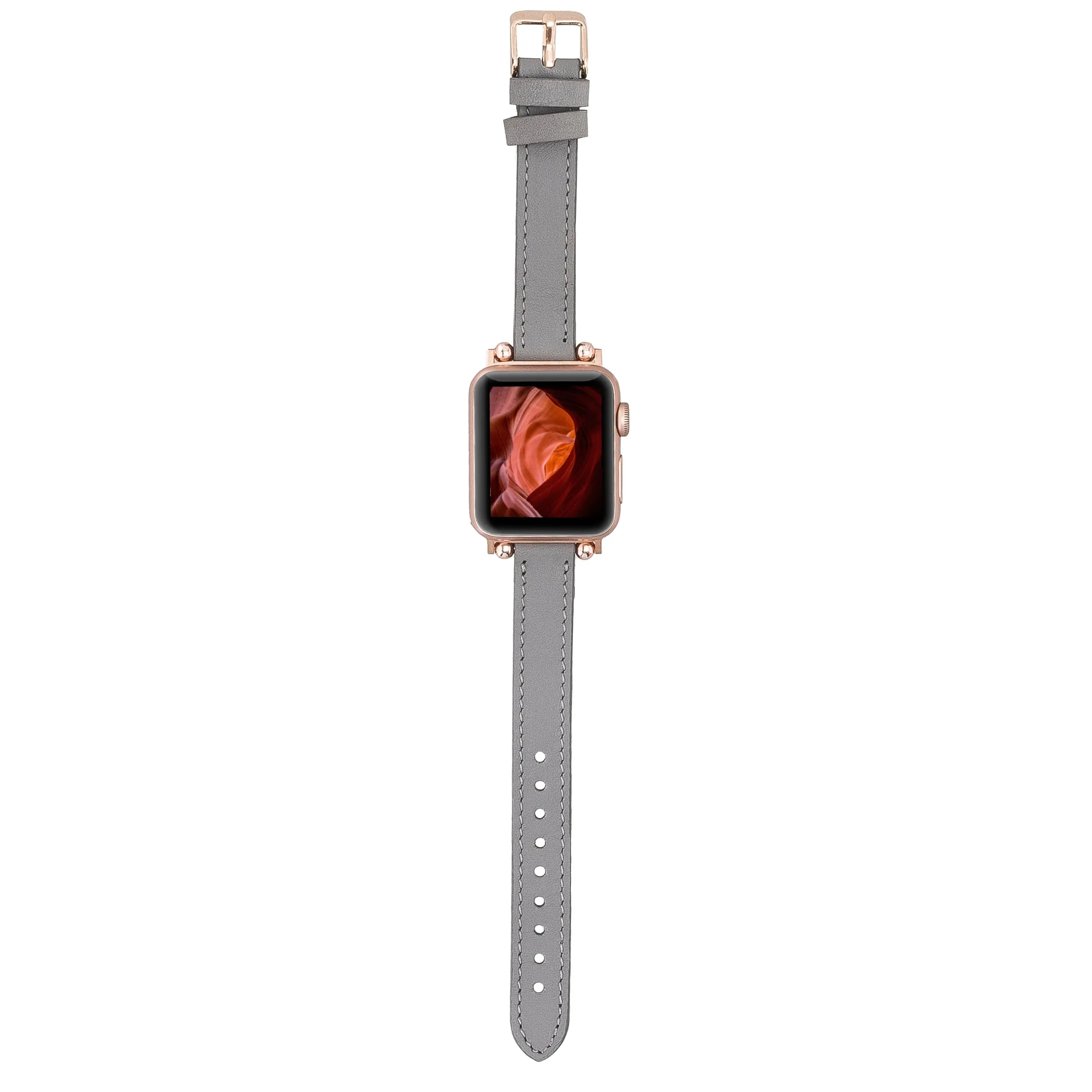 Slim Leather Fitbit Versa Watch Band with Trok