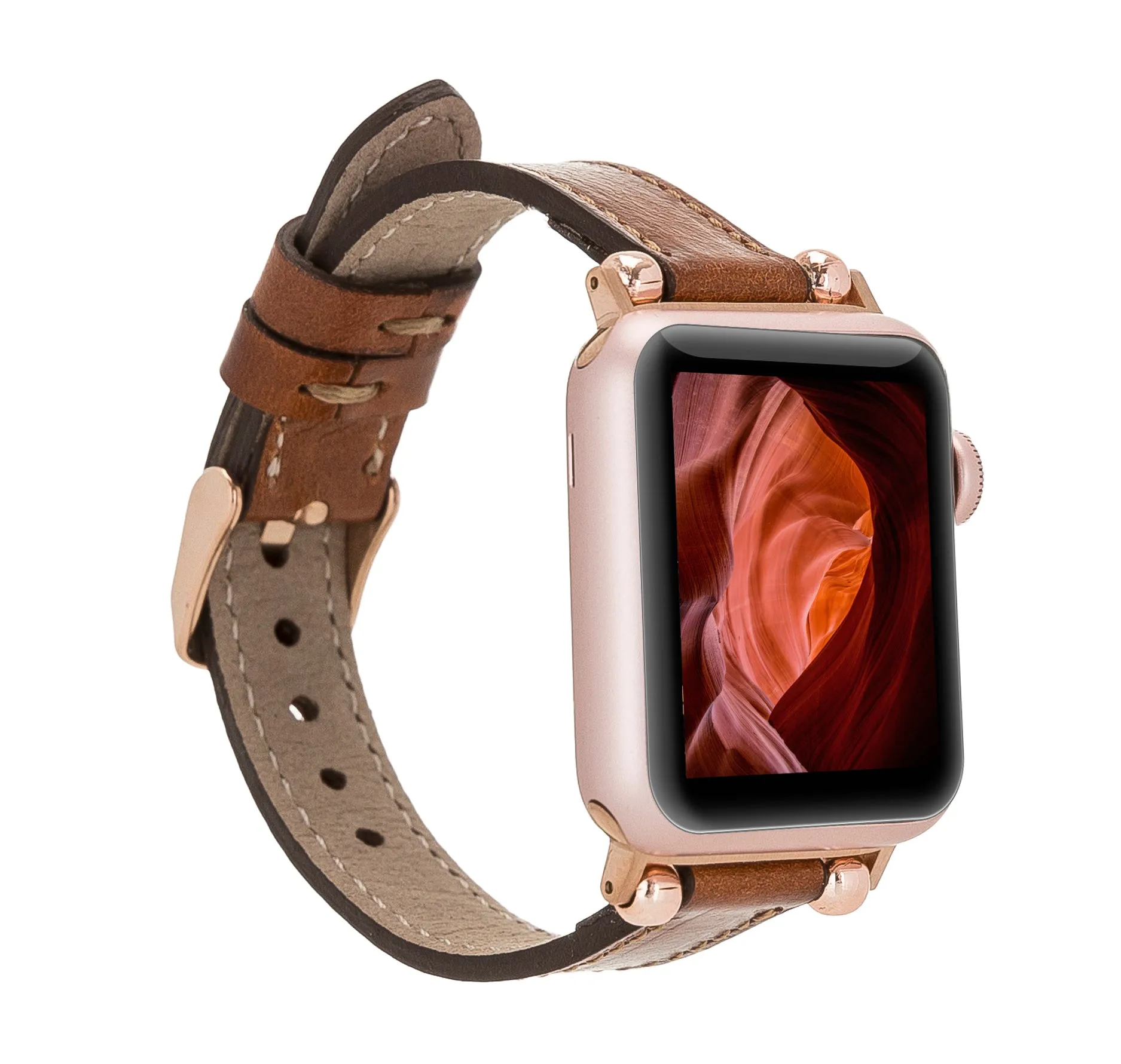 Slim Leather Fitbit Versa Watch Band with Trok