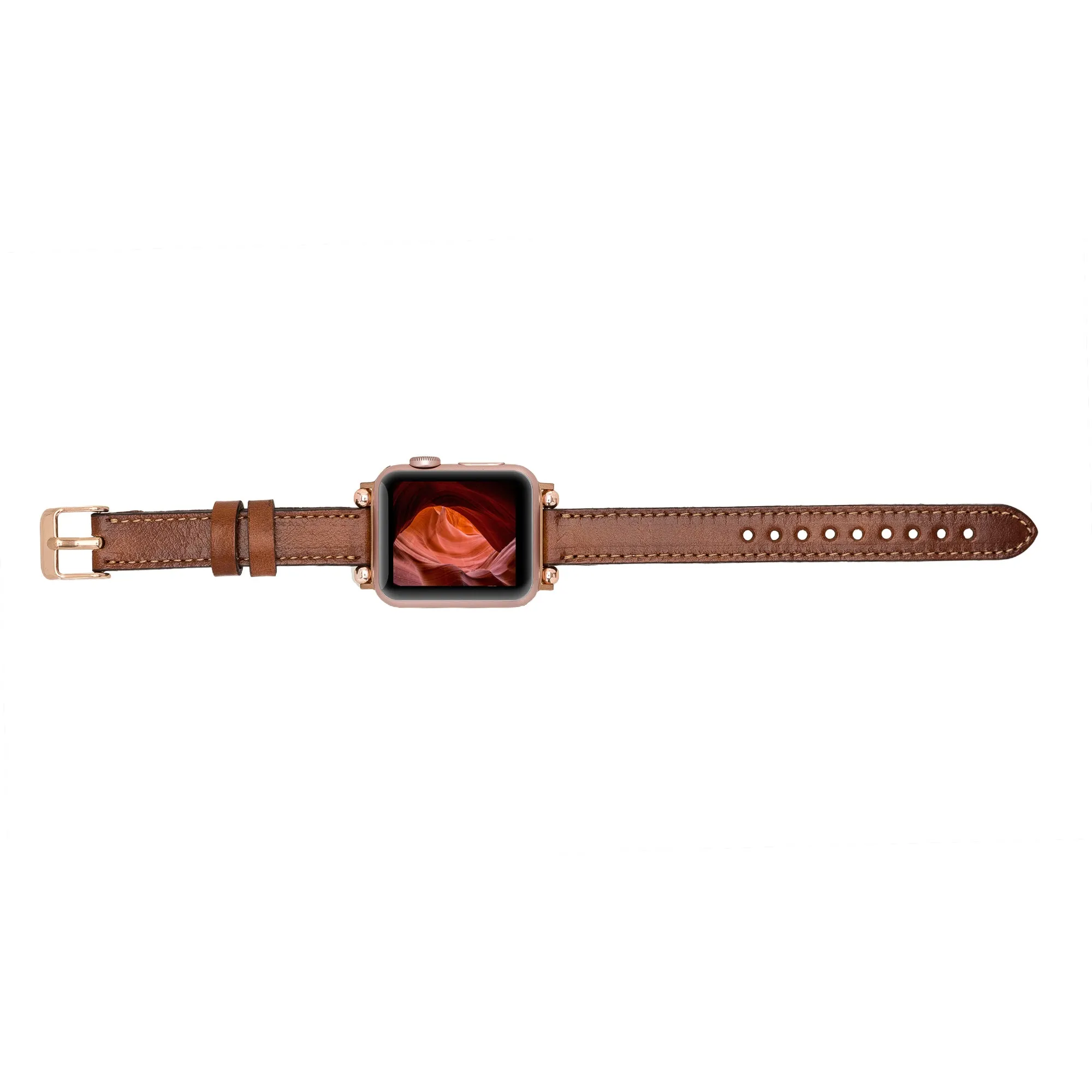 Slim Leather Fitbit Versa Watch Band with Trok
