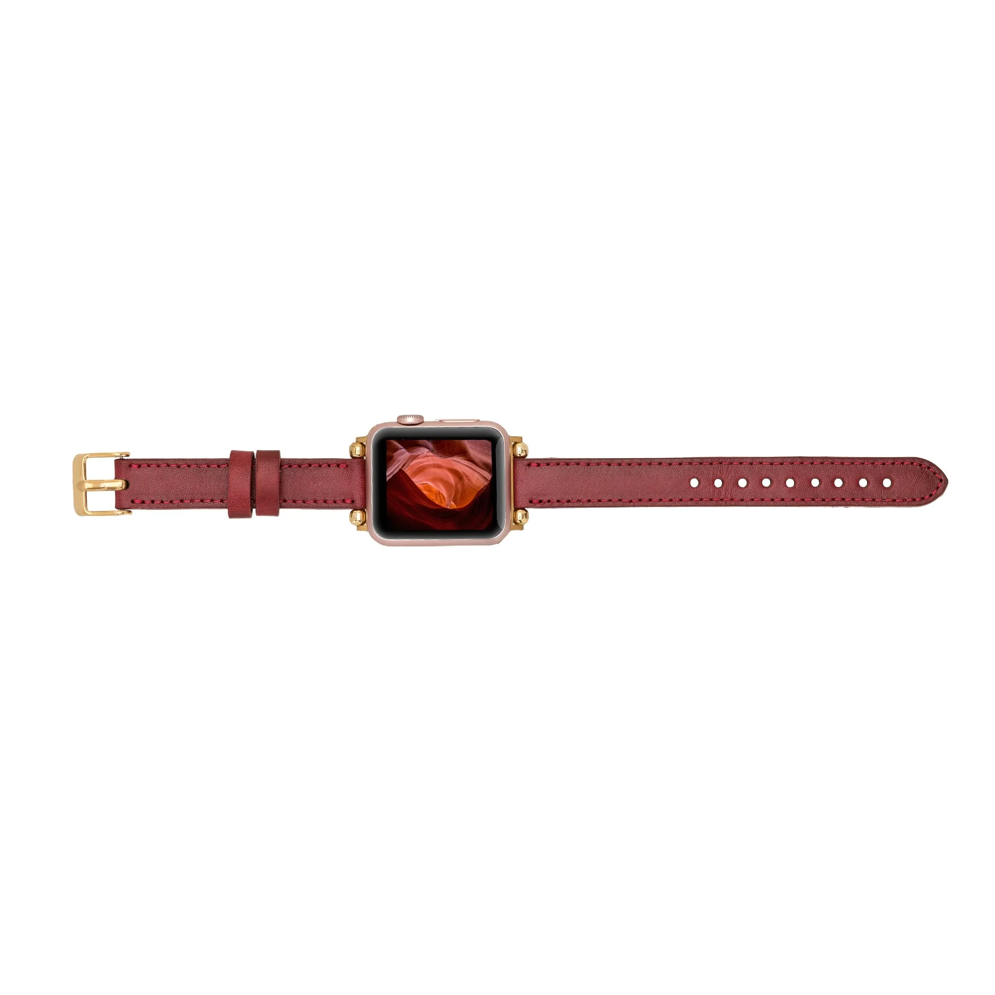 Slim Leather Fitbit Versa Watch Band with Trok