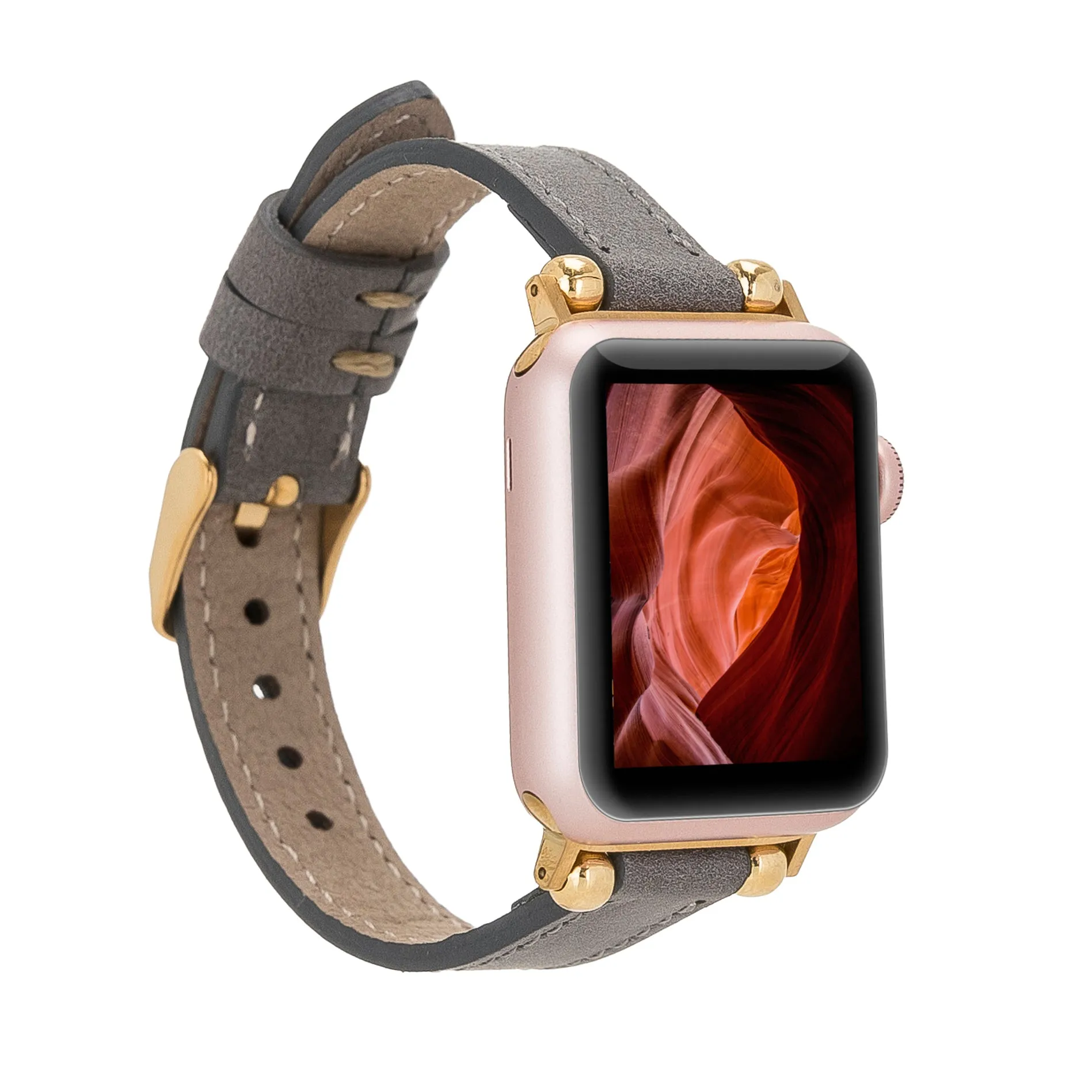 Slim Leather Fitbit Versa Watch Band with Trok