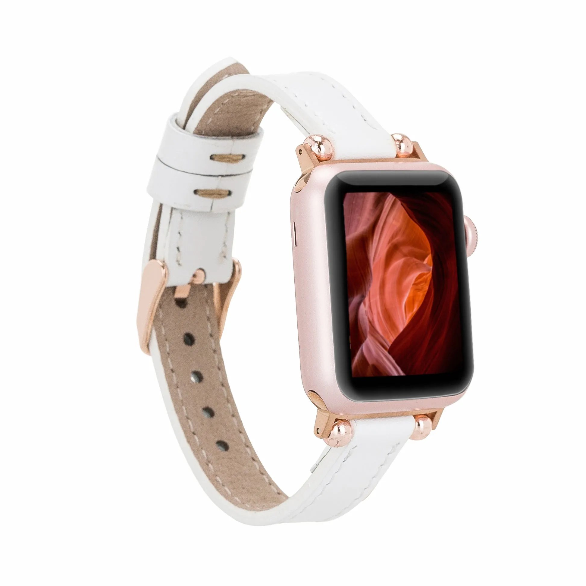 Slim Leather Fitbit Versa Watch Band with Trok