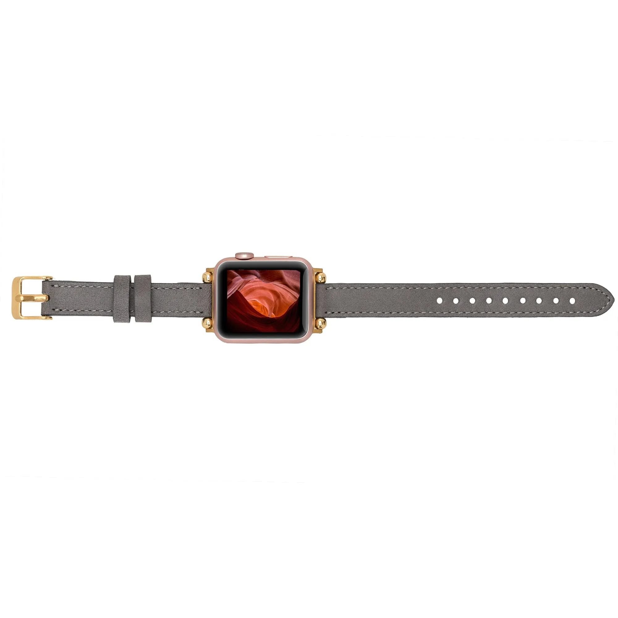Slim Leather Fitbit Versa Watch Band with Trok