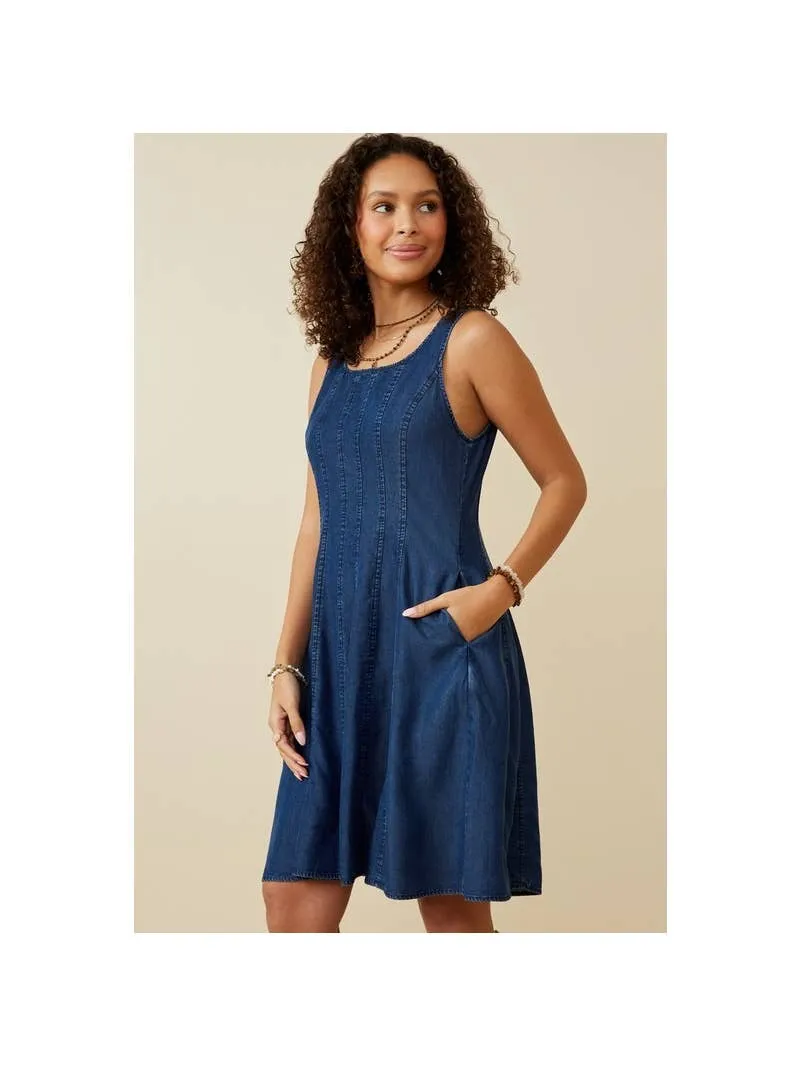 Smocked And Stitch Detail Dress