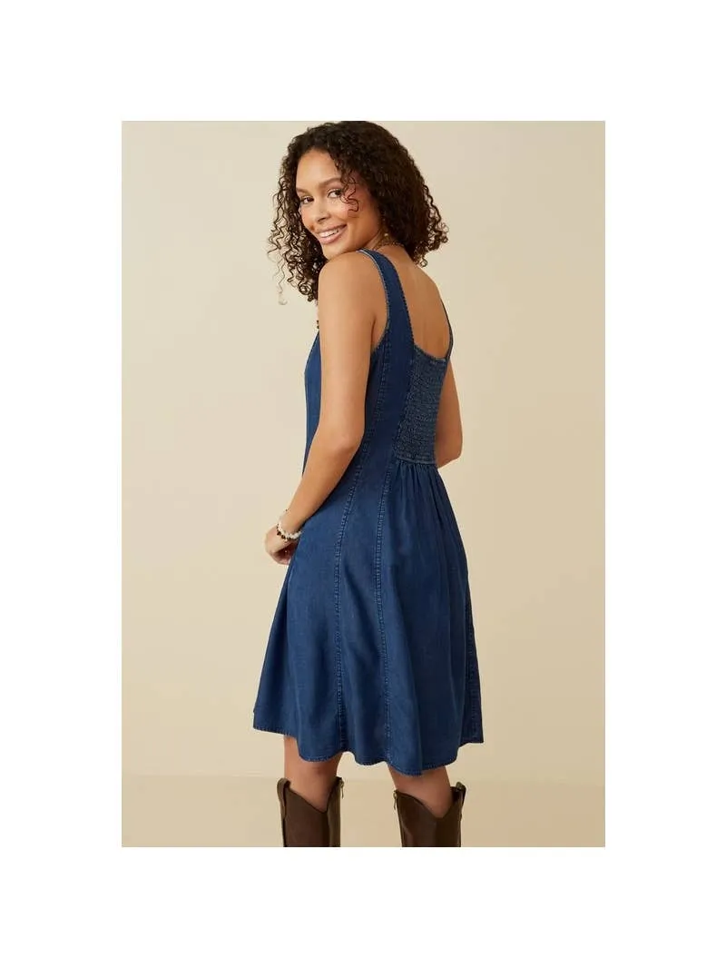 Smocked And Stitch Detail Dress