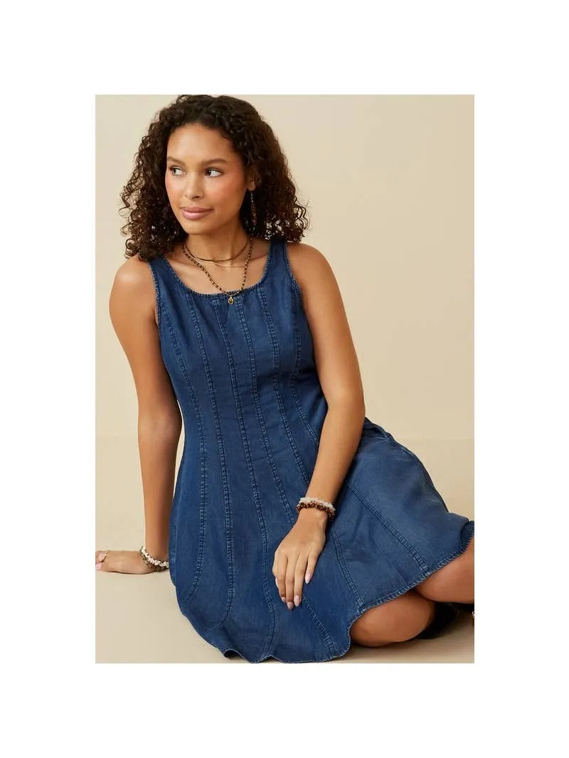 Smocked And Stitch Detail Dress