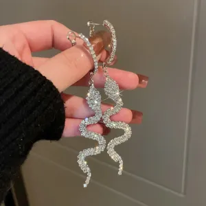 Snake Charm Tassel Earrings
