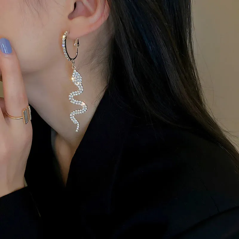 Snake Charm Tassel Earrings
