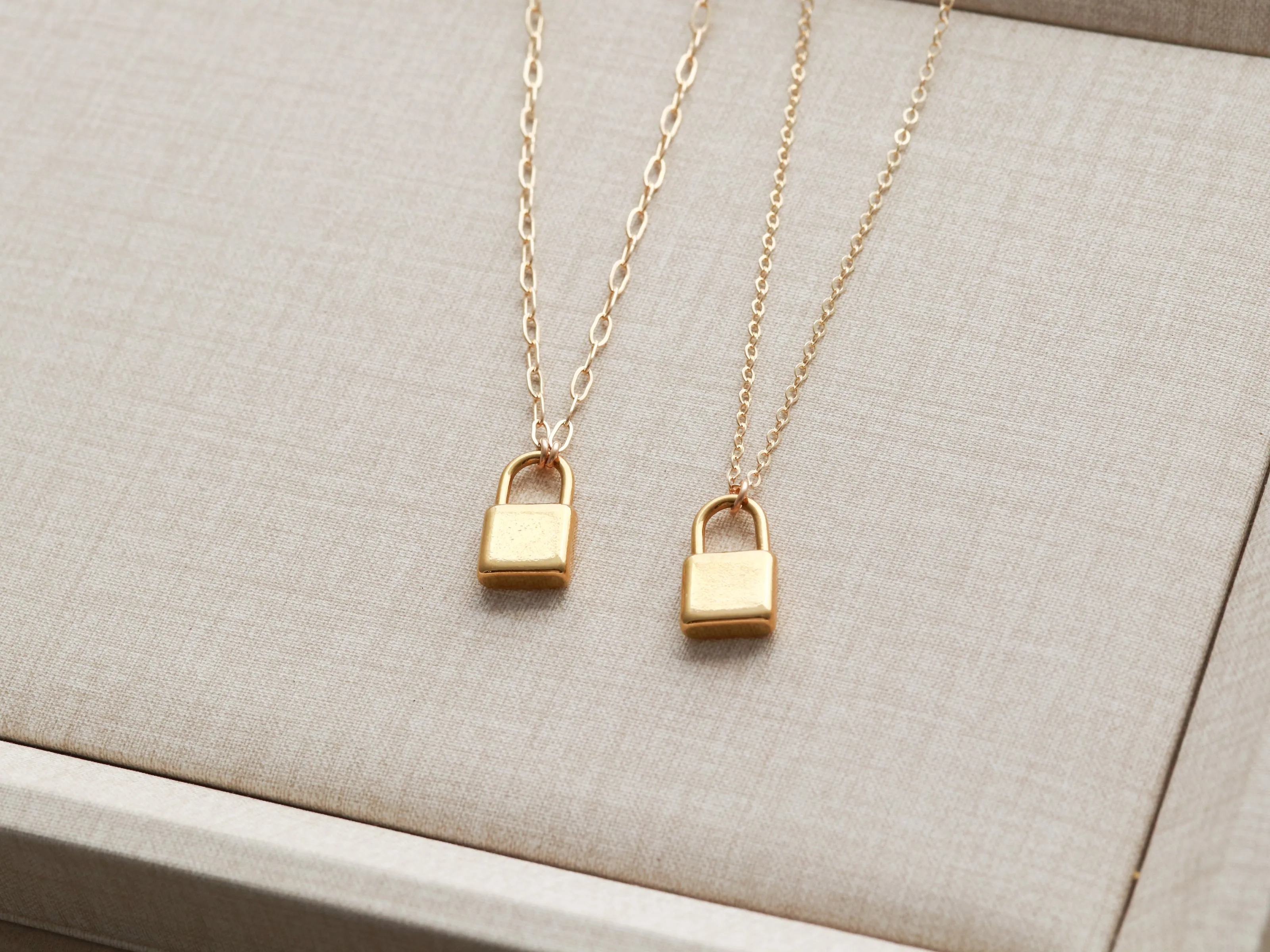 Solid Square Padlock Necklace