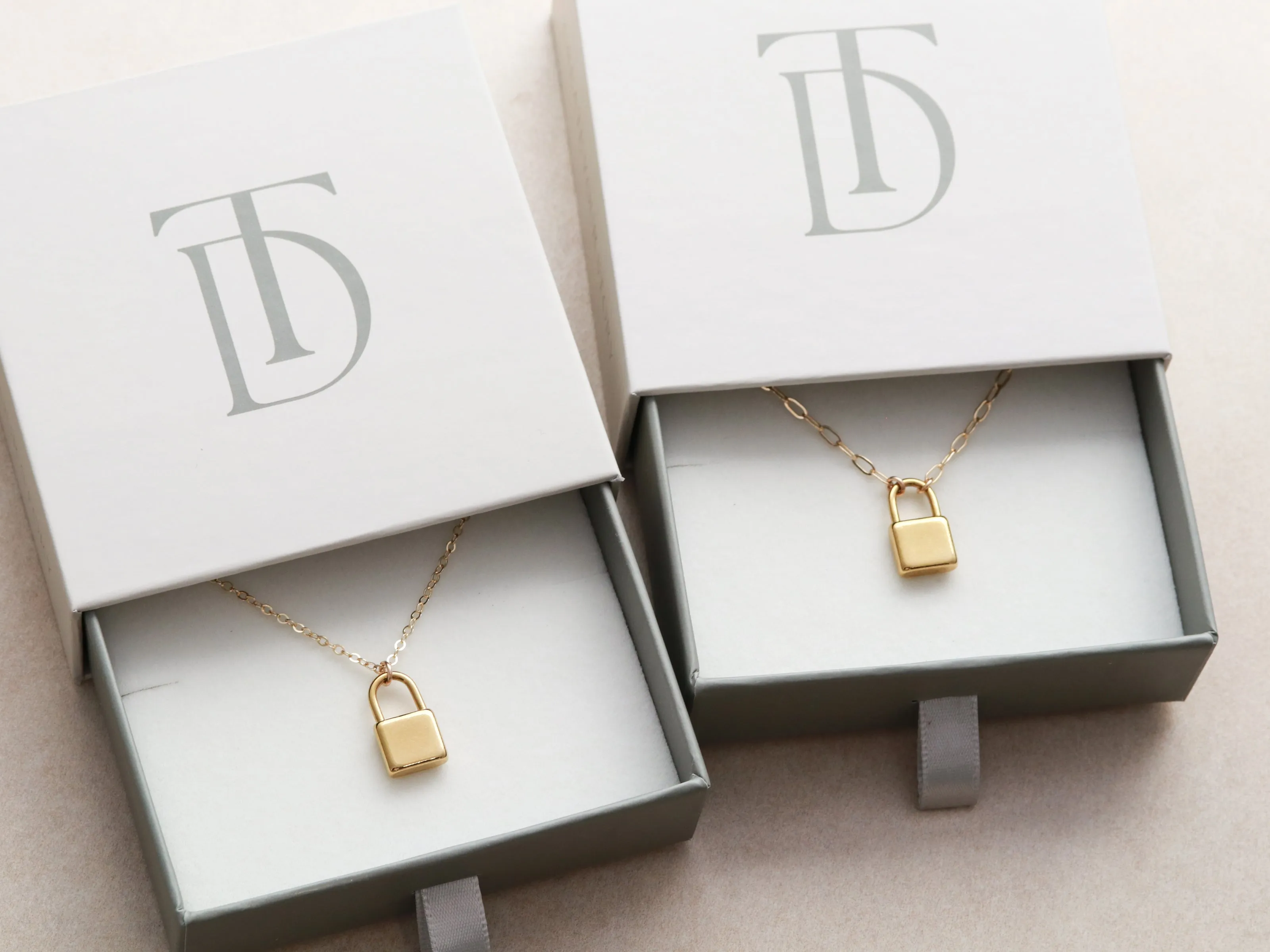 Solid Square Padlock Necklace