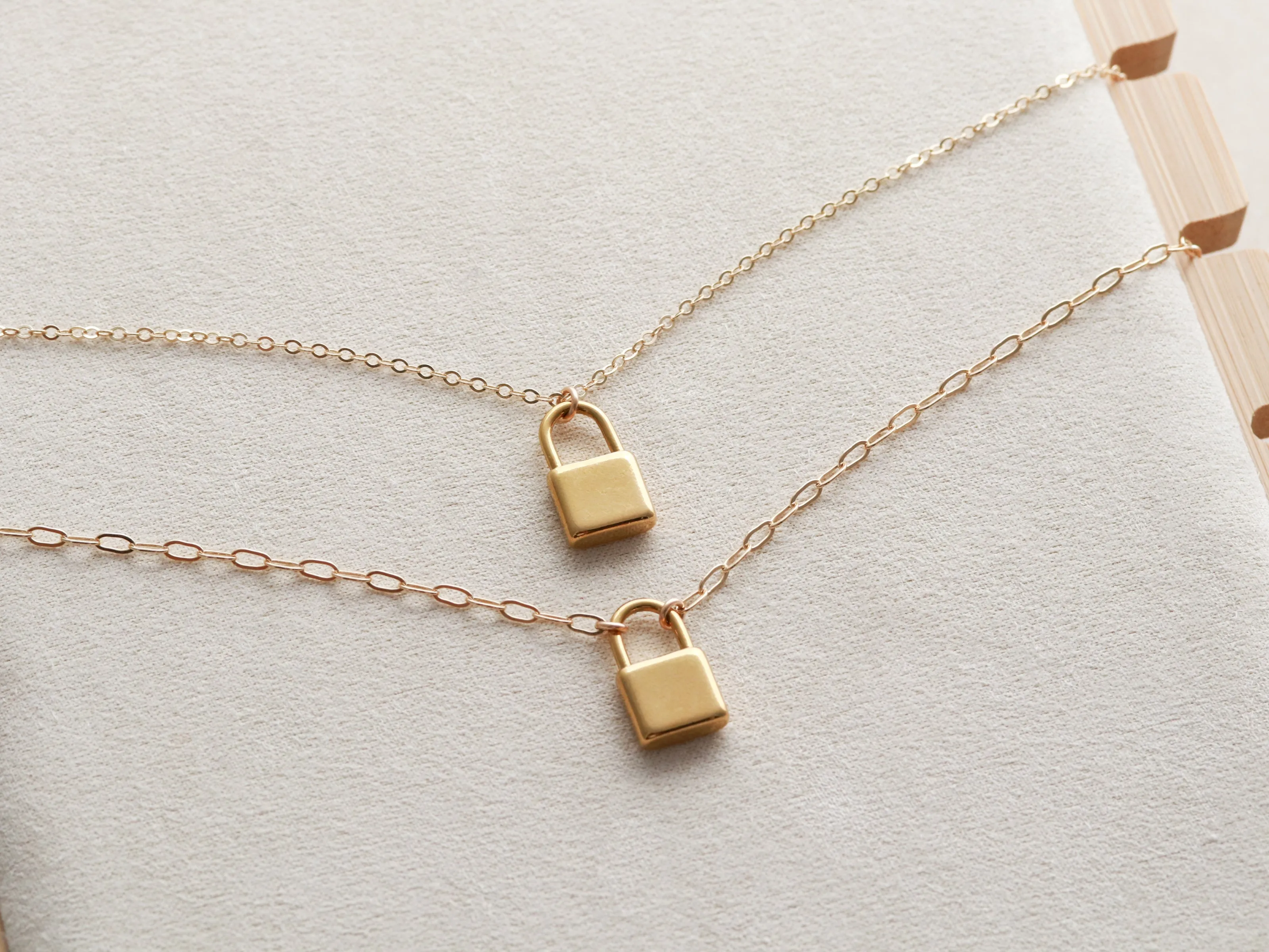 Solid Square Padlock Necklace