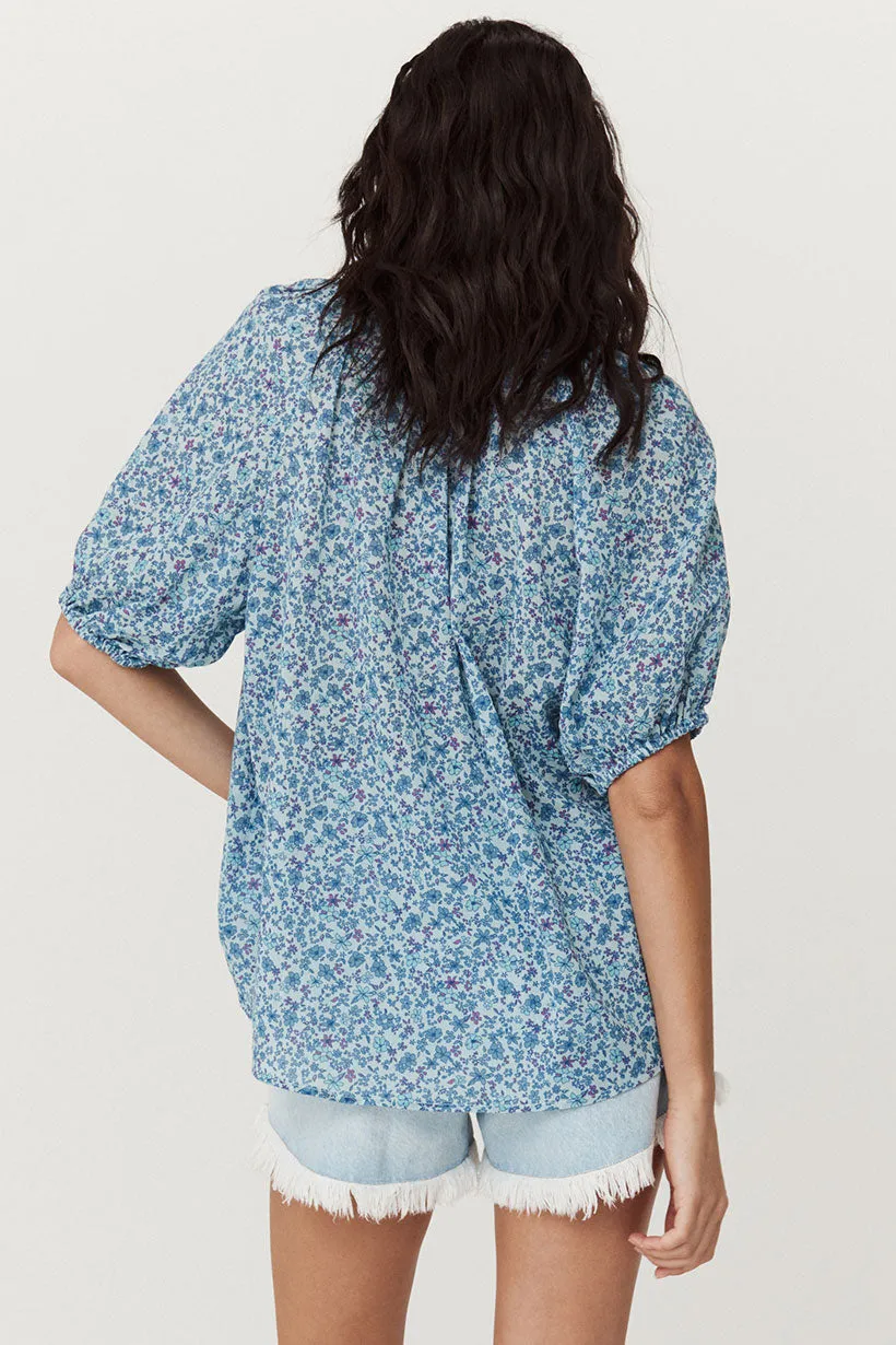 Spell Love Jetty Short Sleeve Blouse Blue Nirvana