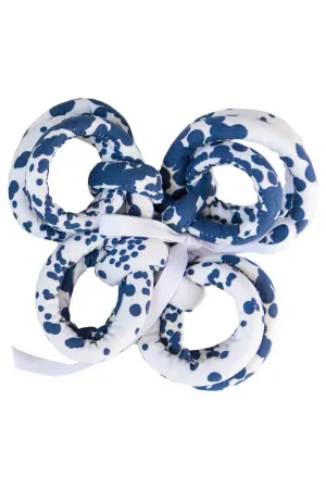 stardust indigo blue printed cloth napkin rings