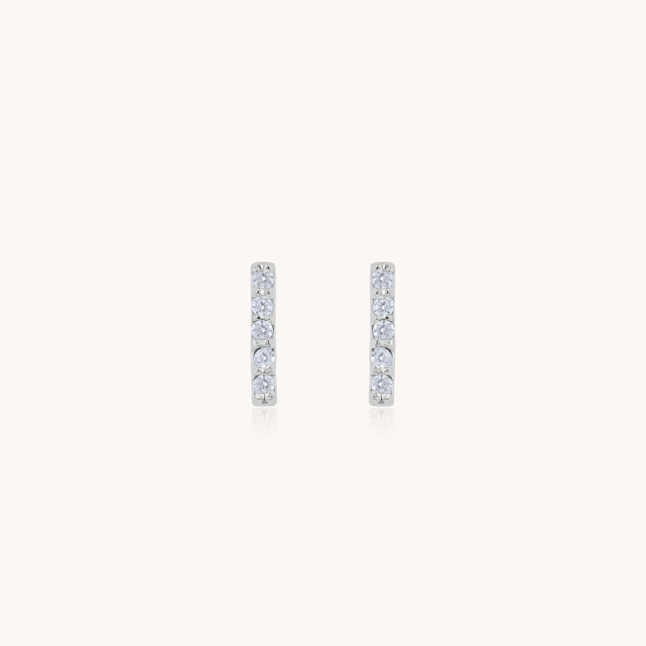 Sterling Silver Mini Crystal Bar Studs