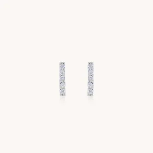 Sterling Silver Mini Crystal Bar Studs