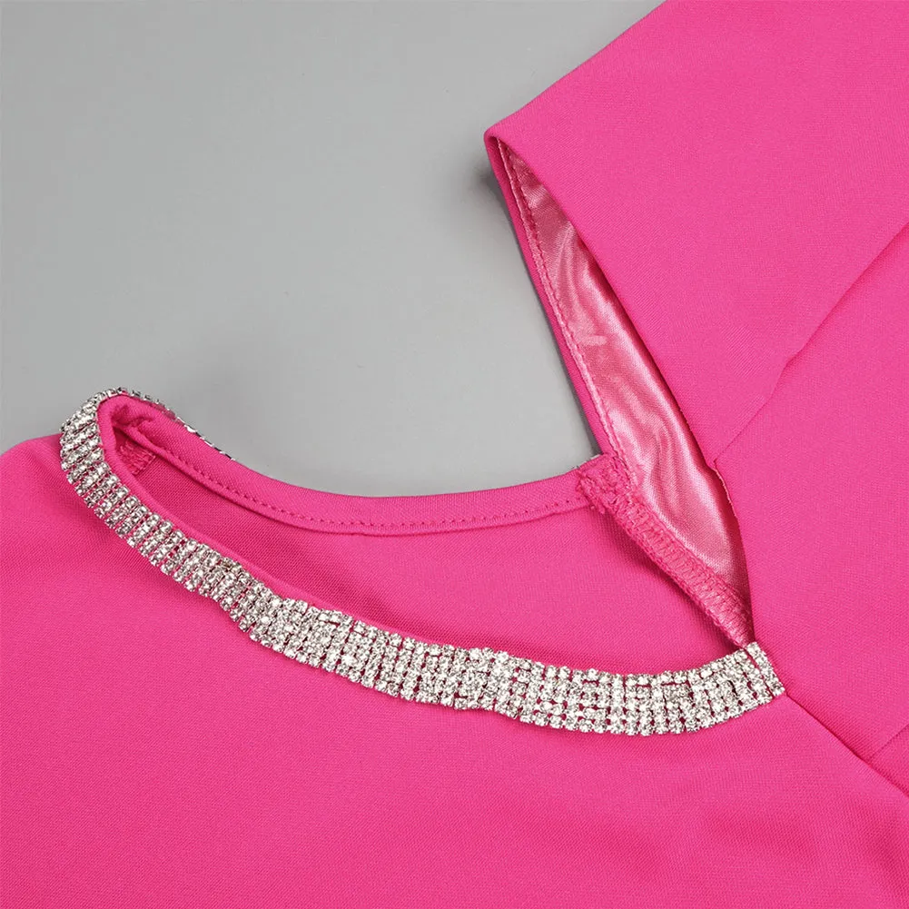 Strapless Sleeveless Rhinestone Maxi Bodycon Dress BD2436