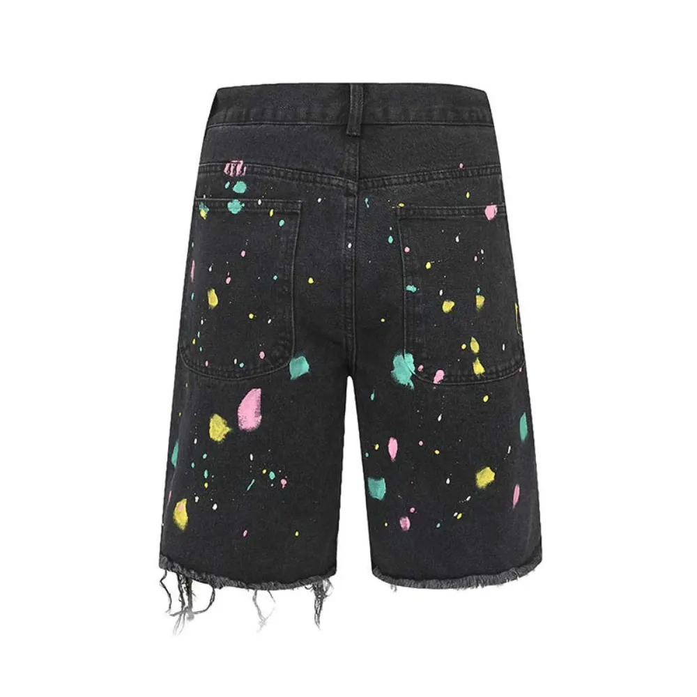 Street Patch Flower Embroidered Shorts