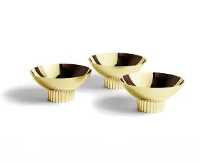 Striations Trio Bowl Set Gold