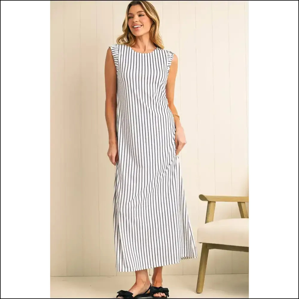 Striped Maxi Vest Dress: so Comfy, Youll Swear Youre Naked  🖤🤍