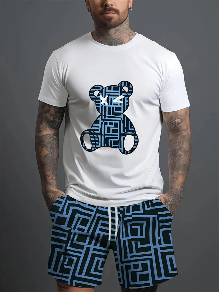 Summer Casual Men's T-shirt & Shorts Set