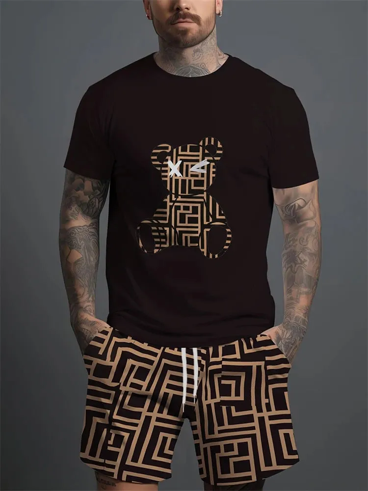 Summer Casual Men's T-shirt & Shorts Set