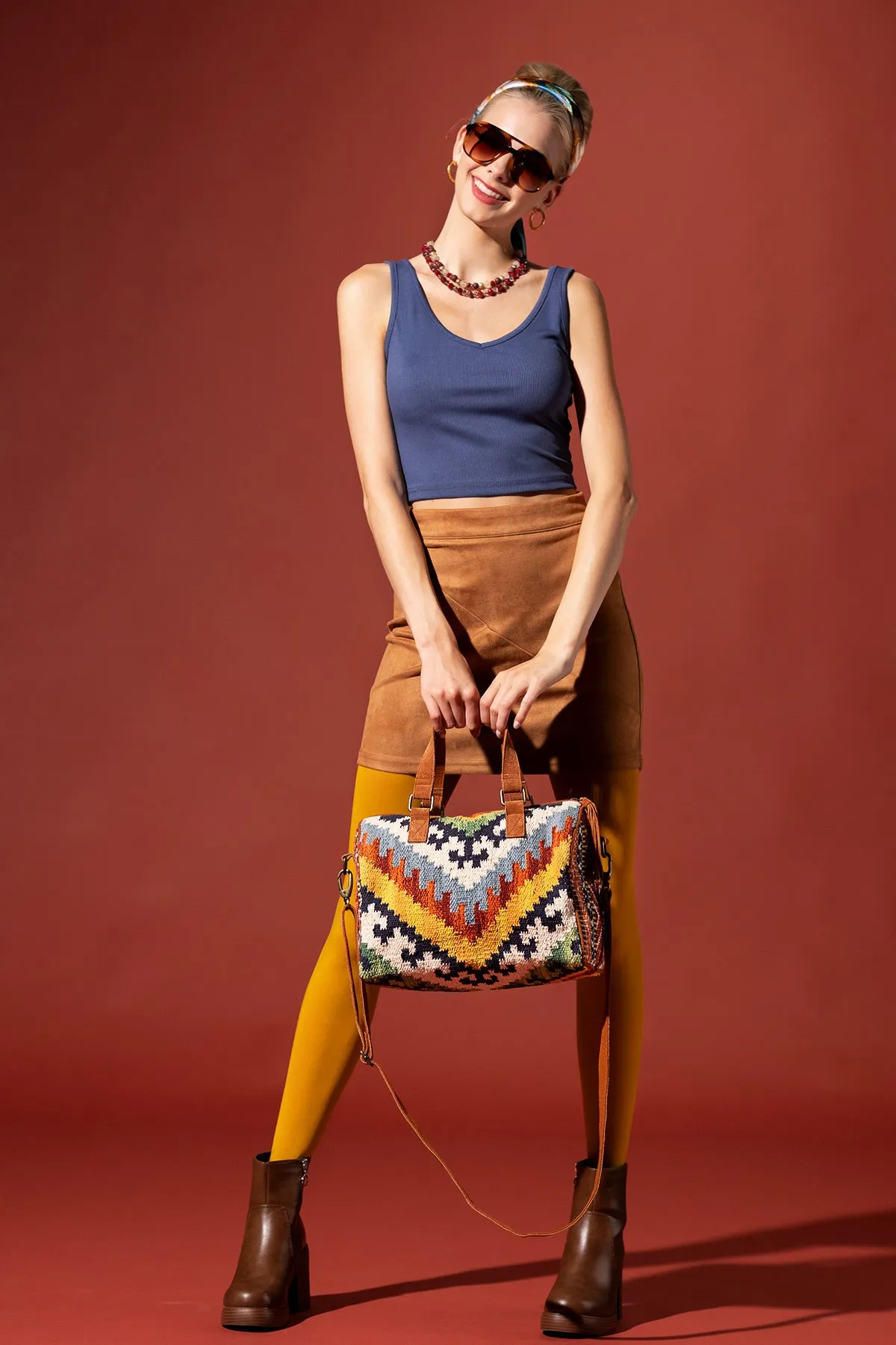 Sunset Weave Boston Bag
