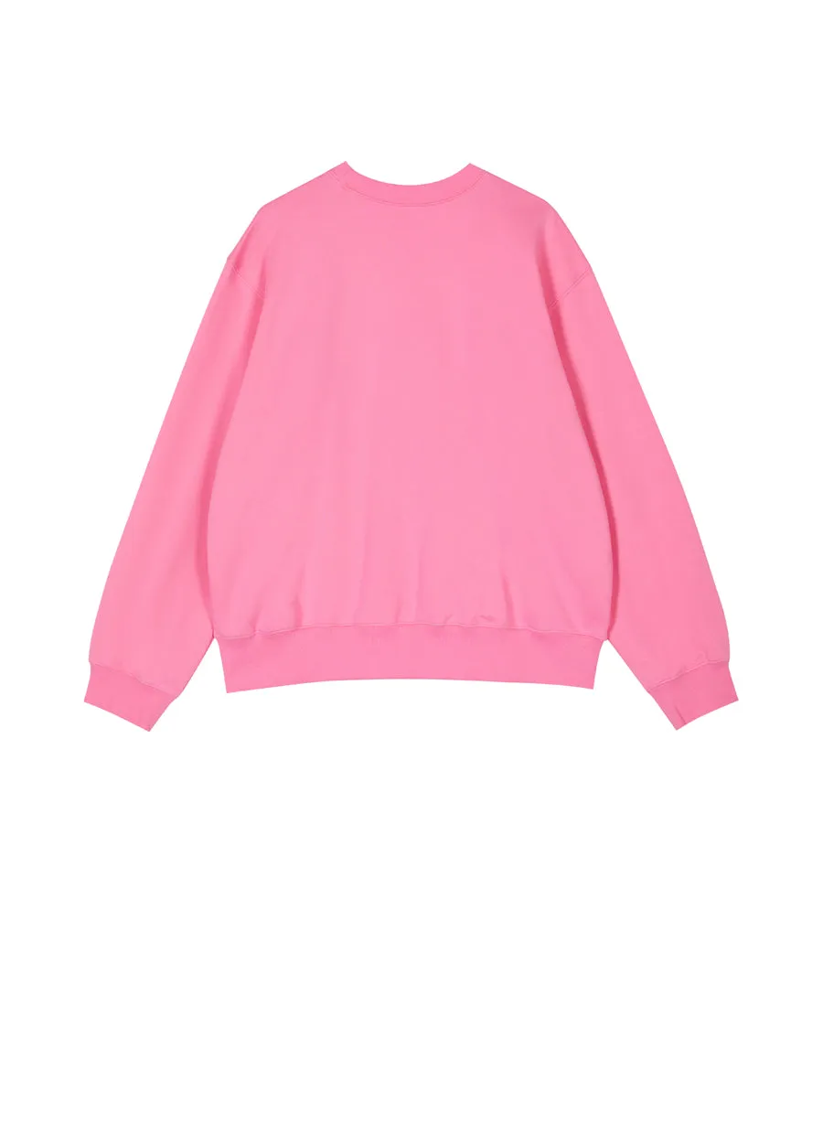 Sweatshirt / JNBY Fun Smile Pattern Loose Fit Round Neck Pullover Sweatshirt(100% cotton)