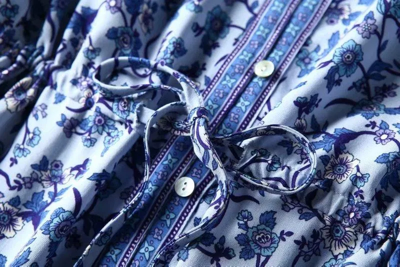 SYBIL Bohemian Floral Print Mini Dress