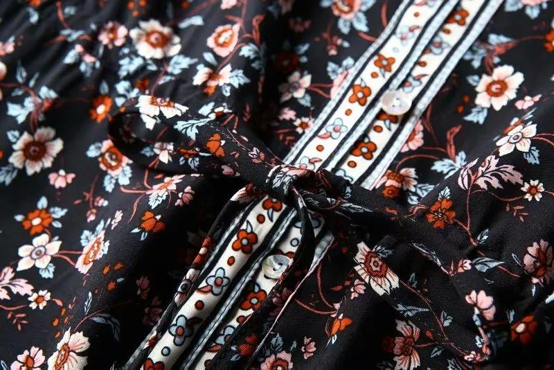 SYBIL Bohemian Floral Print Mini Dress