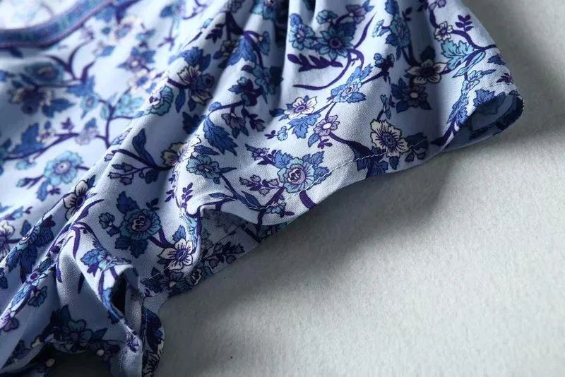 SYBIL Bohemian Floral Print Mini Dress