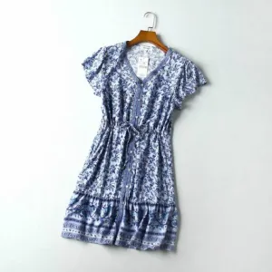 SYBIL Bohemian Floral Print Mini Dress