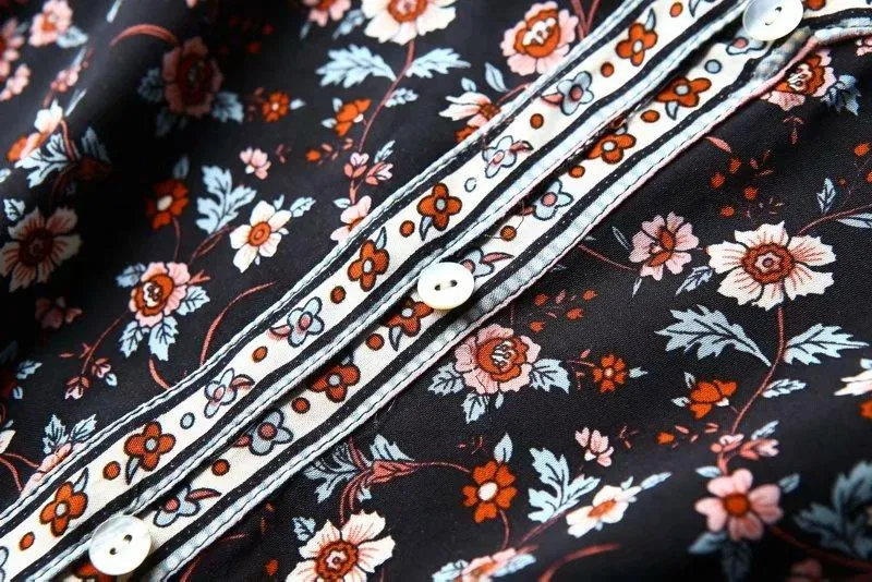 SYBIL Bohemian Floral Print Mini Dress