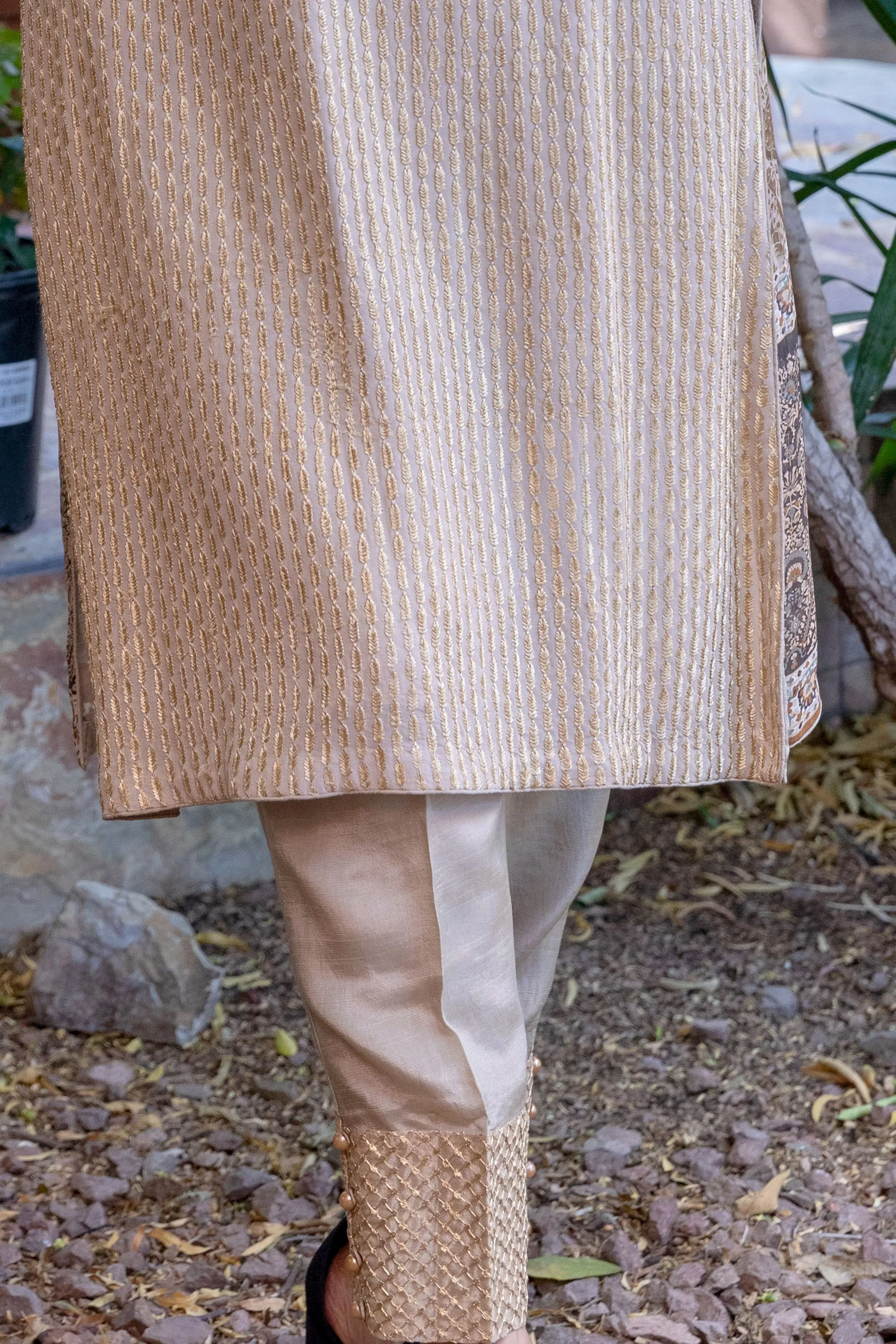 Tan Chiffon & Georgette Suit